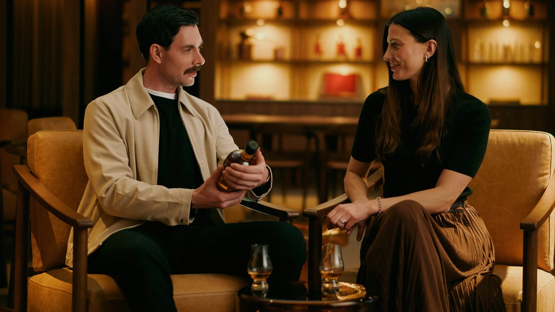 A couple enjoying a whisky at Sullivans Cove Distillery