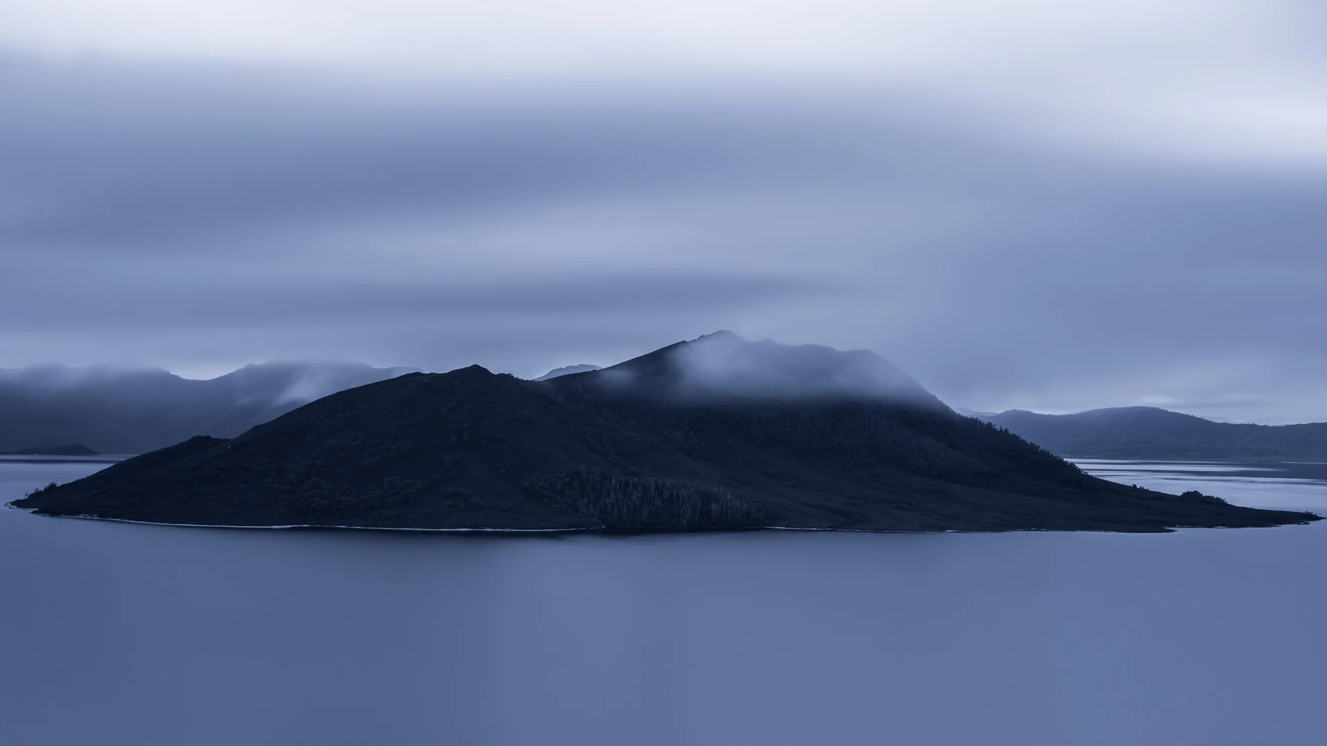 A long exposure of Scott's Peak in Tasmania's South West National Park