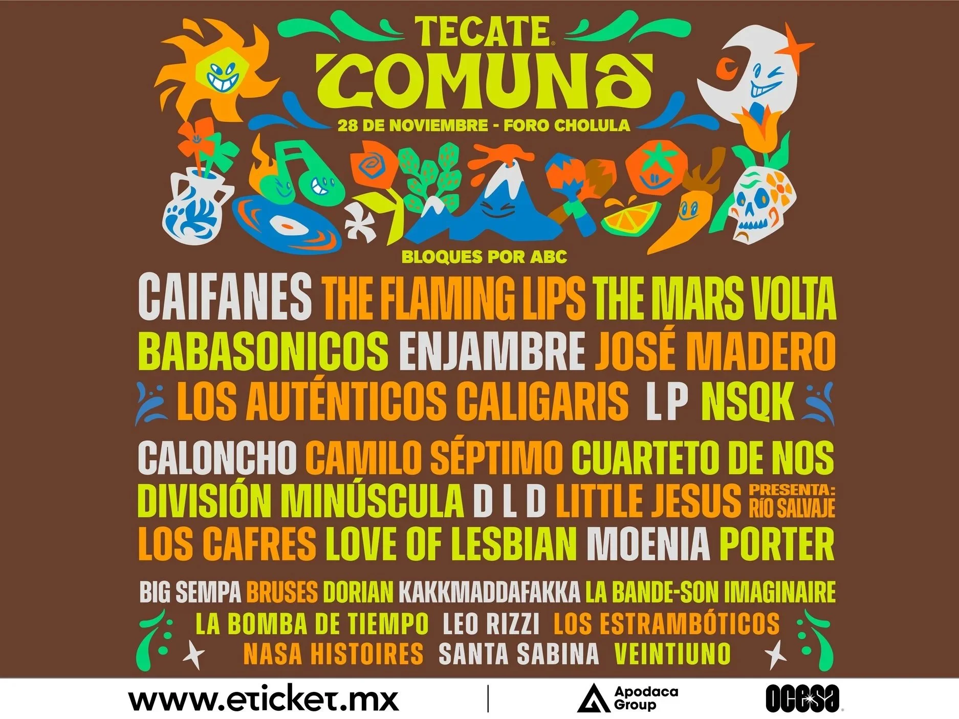 Line up completo de Tecate Comuna 2026
