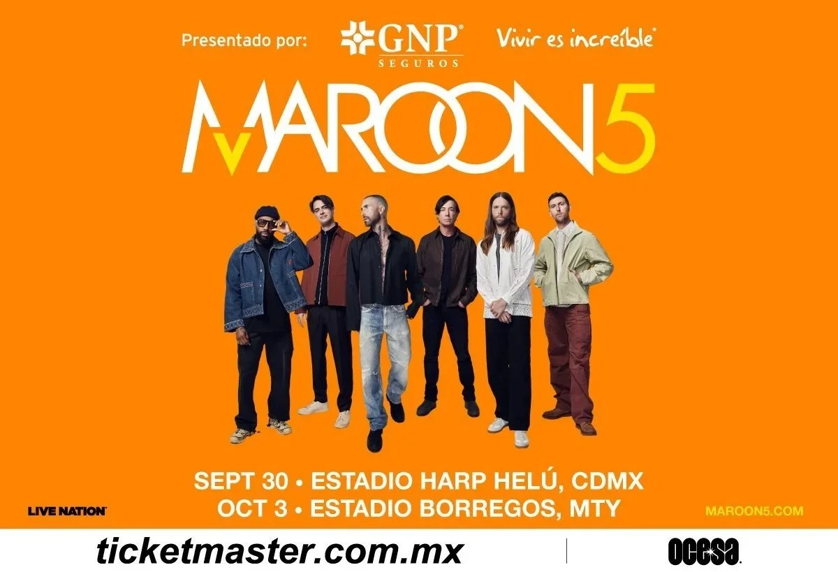 Estas son las dos fechas de los conciertos de Maroon 5 en México para 2026