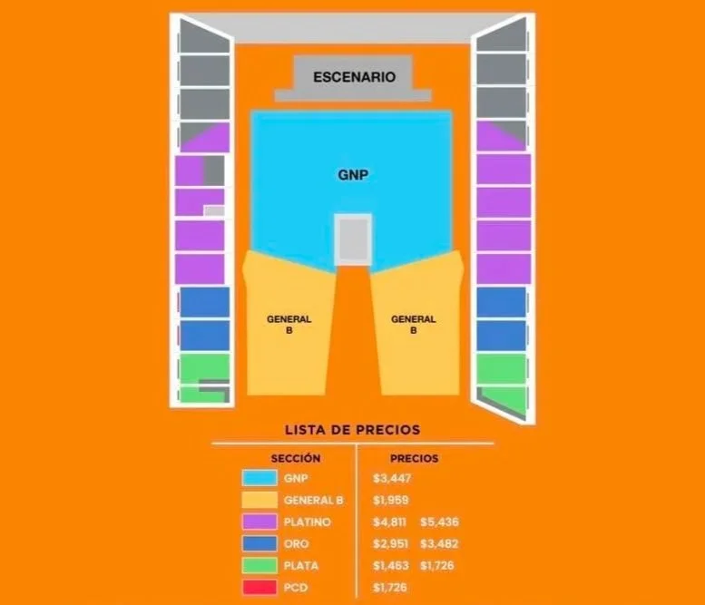 Este es el mapa y los precios de Maroon 5 en Monterrey