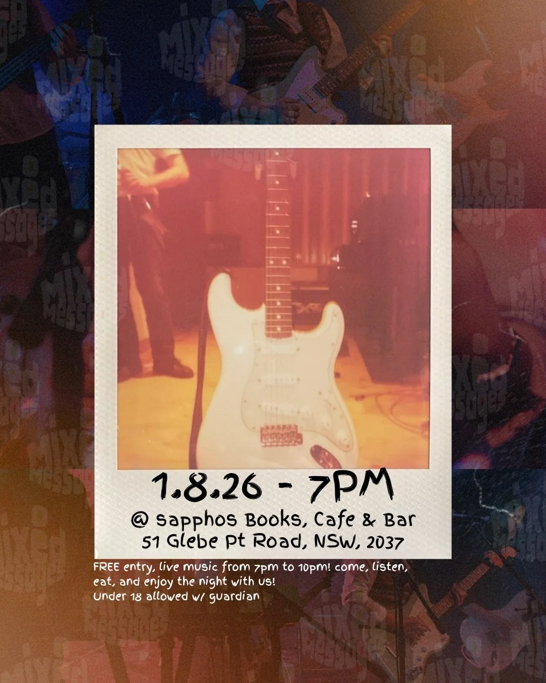 In the area?

Check out us playing some music this Saturday! We'll be doing a mix of covers, both new and old, and potentially some original songs we have been cooking up for the past few months...?

📍Sapphos Books, Cafe &amp; Bar
🗓️Saturday, 1st A