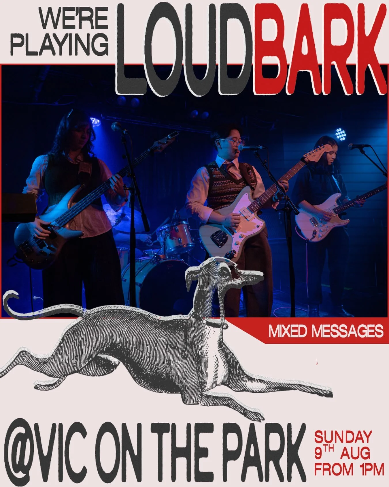 We&rsquo;re playing Loud Bark at @theviconthepark on the 9th of August and we&rsquo;d love for YOU (🫵) to come! We&rsquo;ll be playing with other hectic local artists, so this will be a great opportunity to come check out the local music scene!

📍T