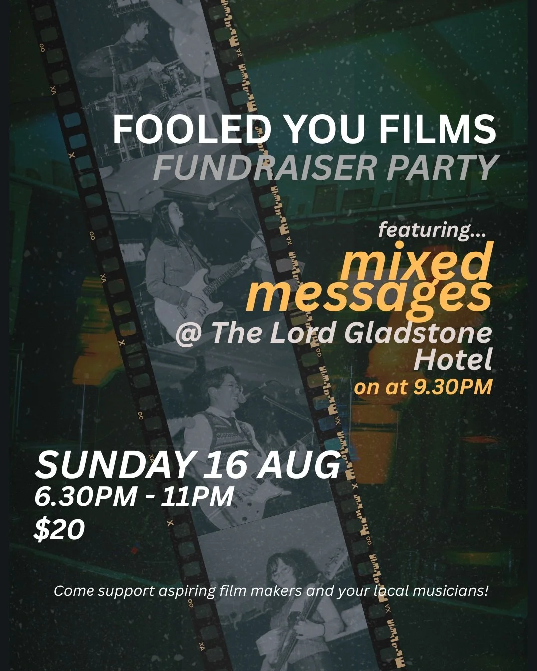 FOOLED YOU FILMS Fundraiser Party is happening and we want YOU there! Come watch us and a couple other local sydney bands over at @chippolord to help fund our film buddies over at UTS!

📅 DATE: Sunday 16th August, 2026
⏰ TIME: From 6.30PM to 11PM
📍