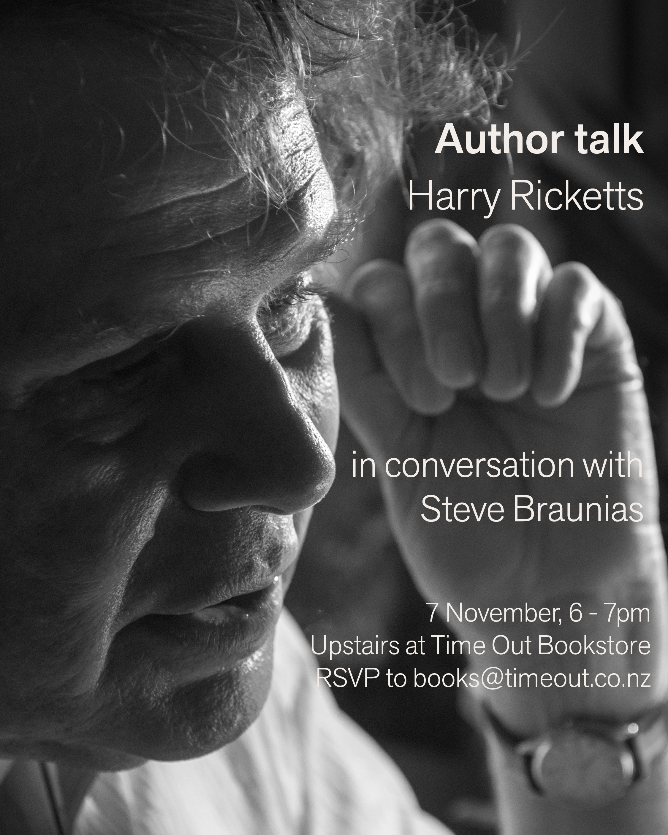 Author talk: Harry Ricketts in conversation with Steve Braunias 