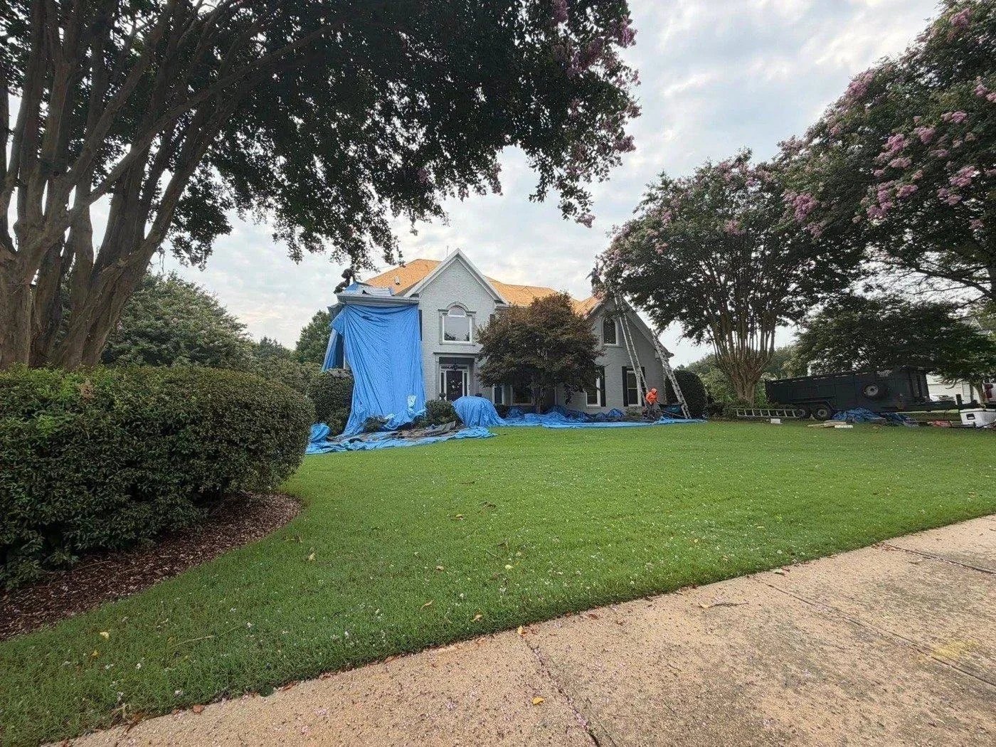 Tarped tight, property protected
