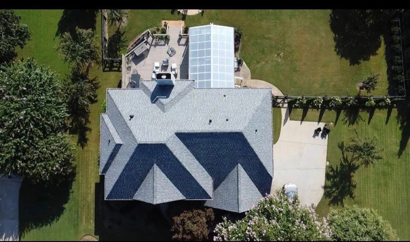 The finished roof, drone-checked