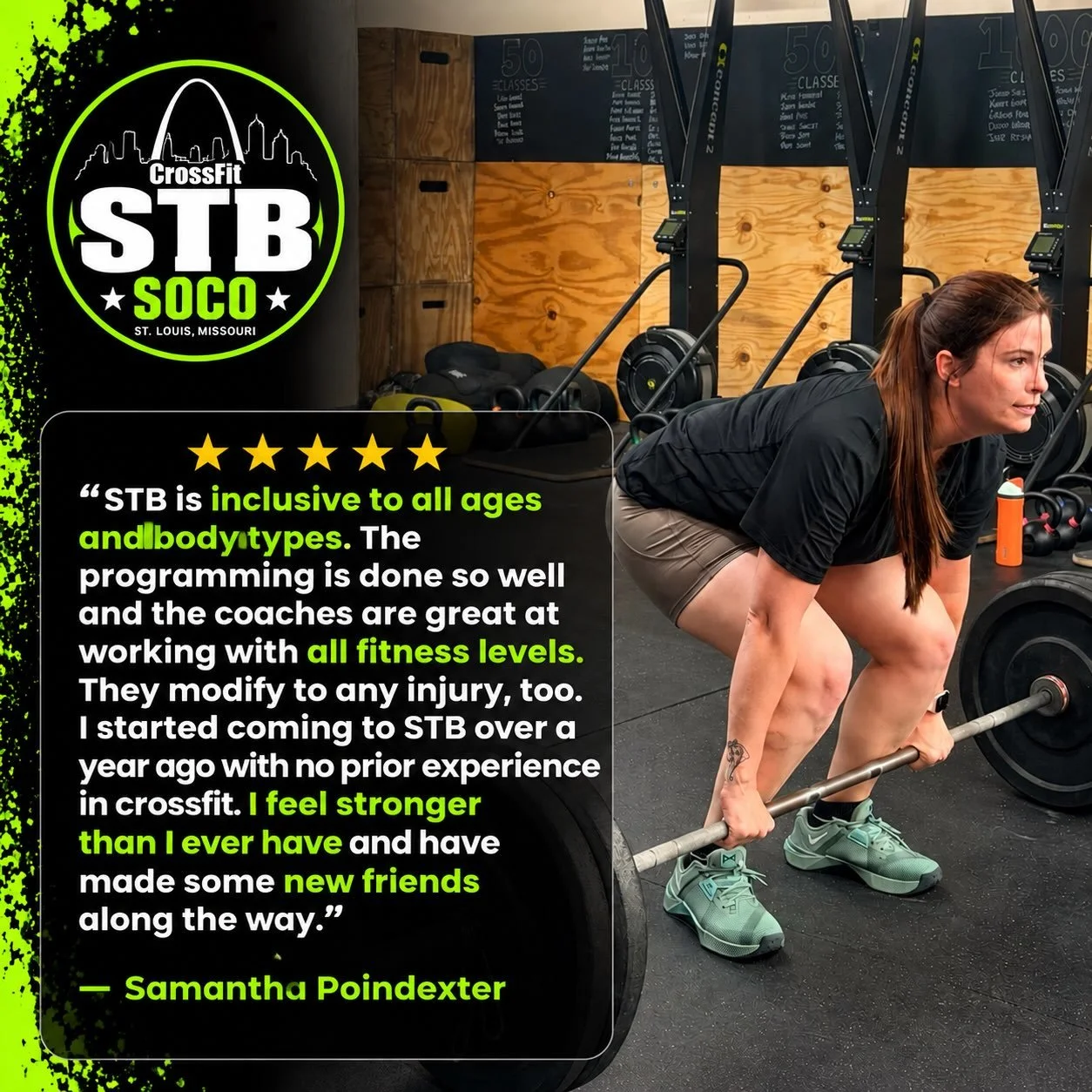 ⭐⭐⭐⭐⭐ Another 5-star review from our STB SOCO community!

No CrossFit experience? No problem.

When Samantha first walked through our doors over a year ago, she had never done CrossFit before.

Today, she&rsquo;s stronger than she&rsquo;s ever been, 