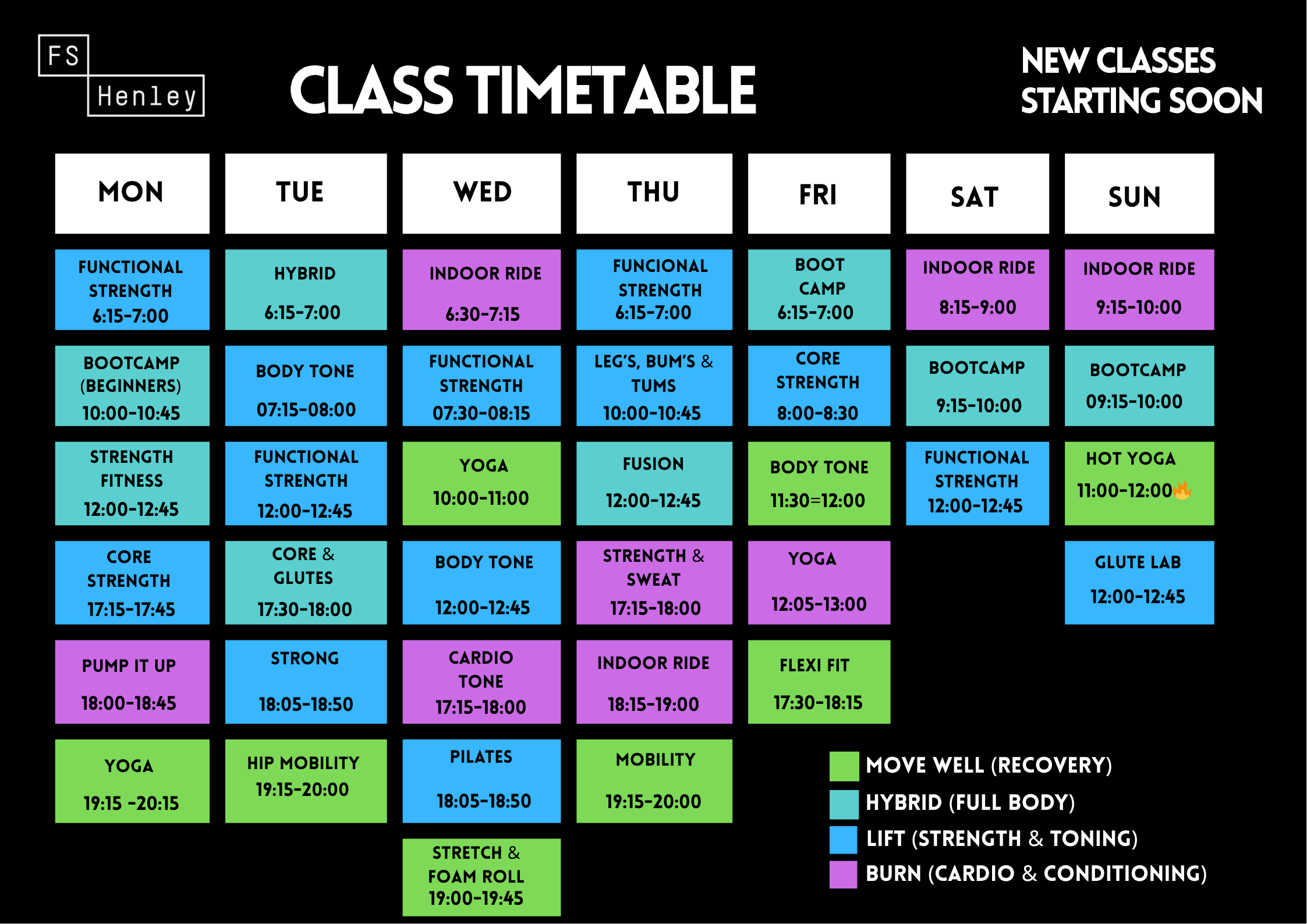 FS Henley class timetable