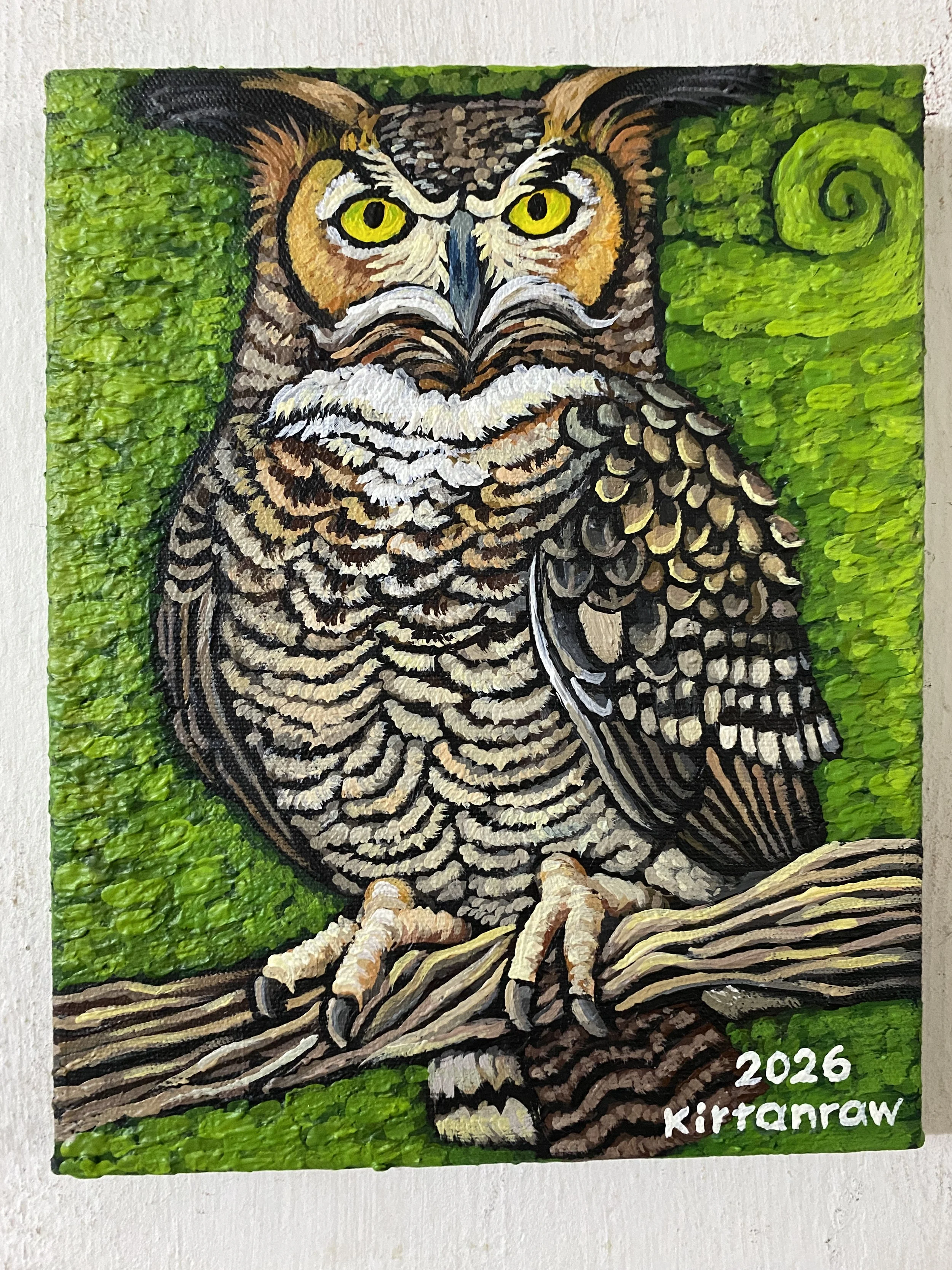 Vibrant Owl Portrait by Kirtanraw