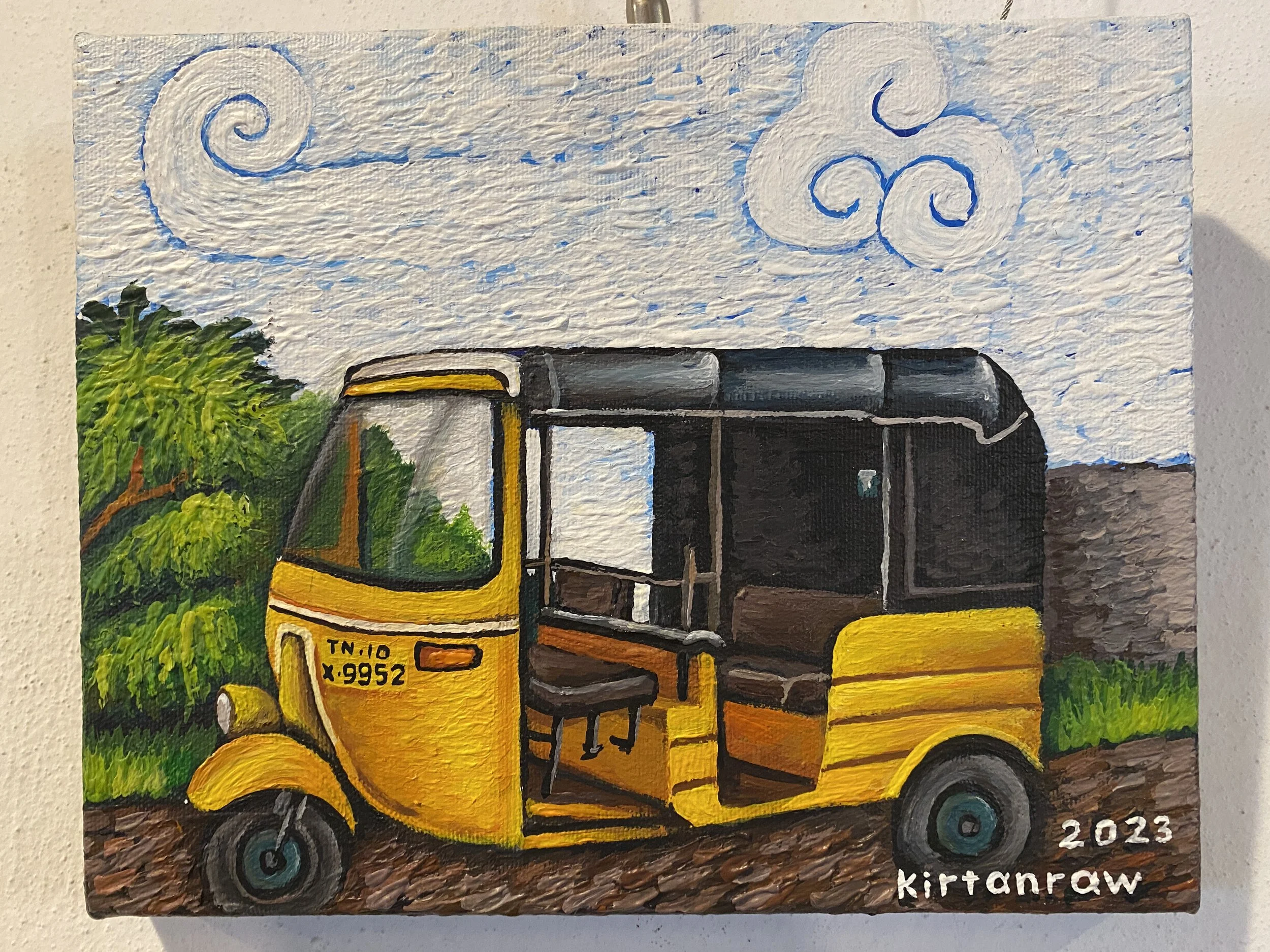 Vibrant Auto Rickshaw Painting by Kirtanraw