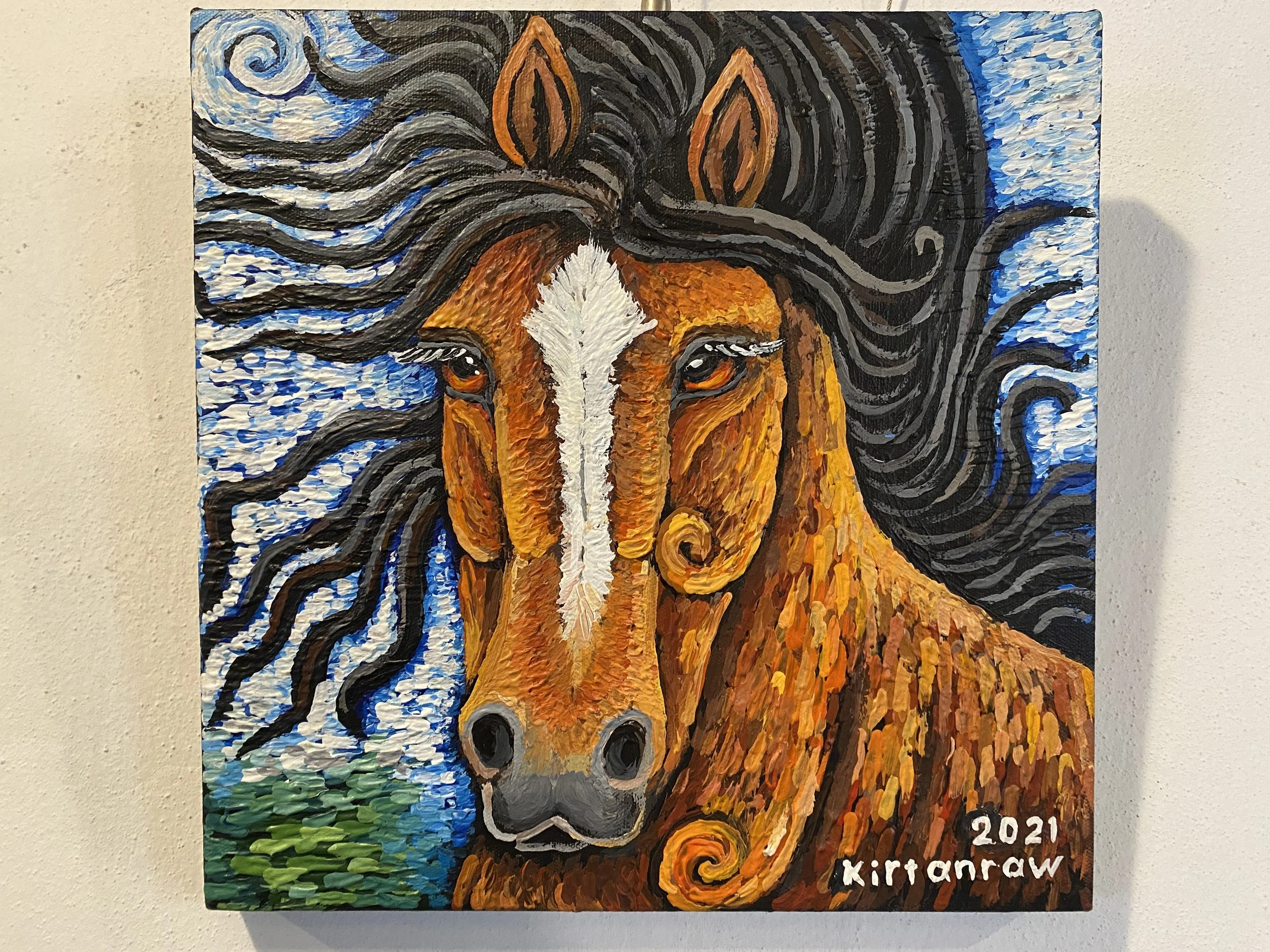Majestic Equine Elegance - Original Oil Painting by Kirtanraw