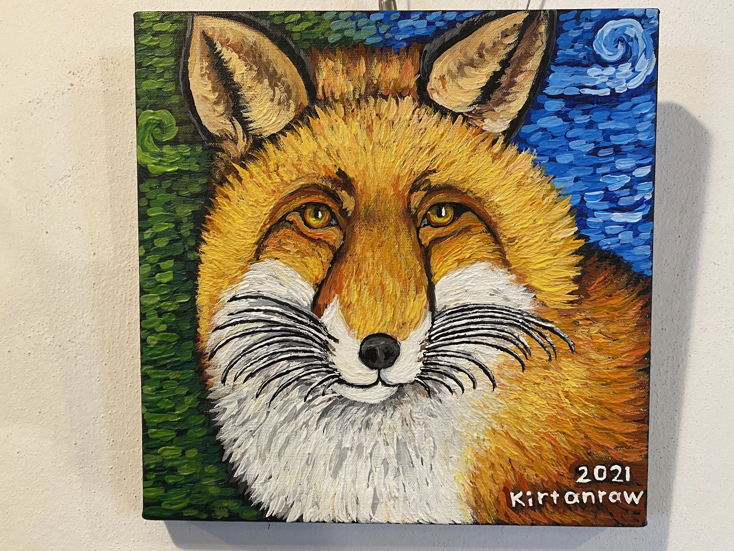 "Mystic Fox" Original Canvas Painting by Kirtanraw