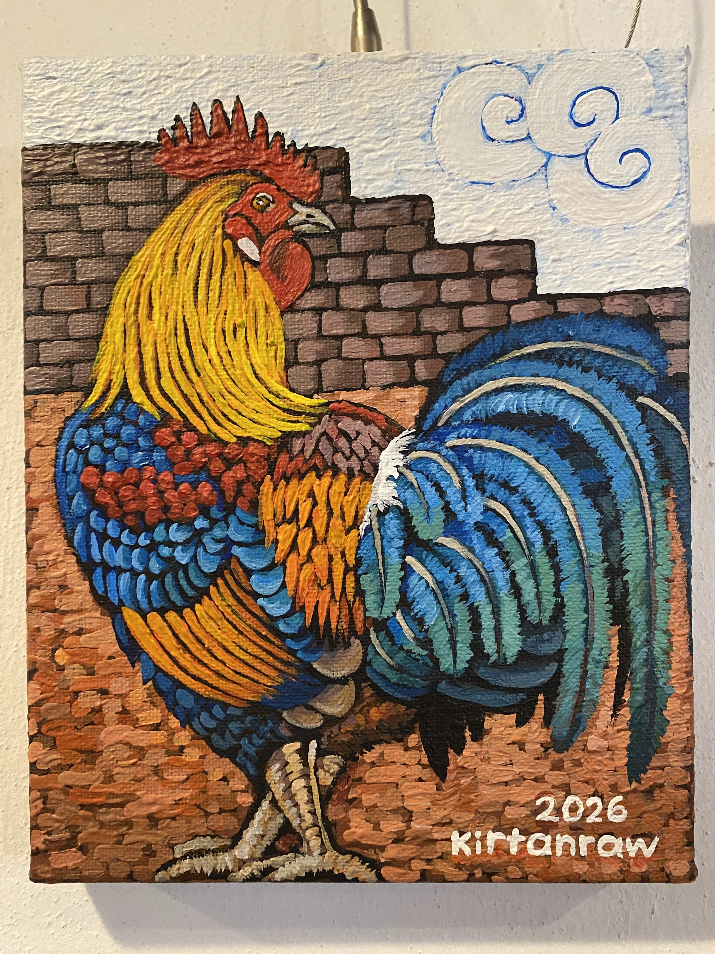 Vibrant Rooster Canvas by Kirtanraw