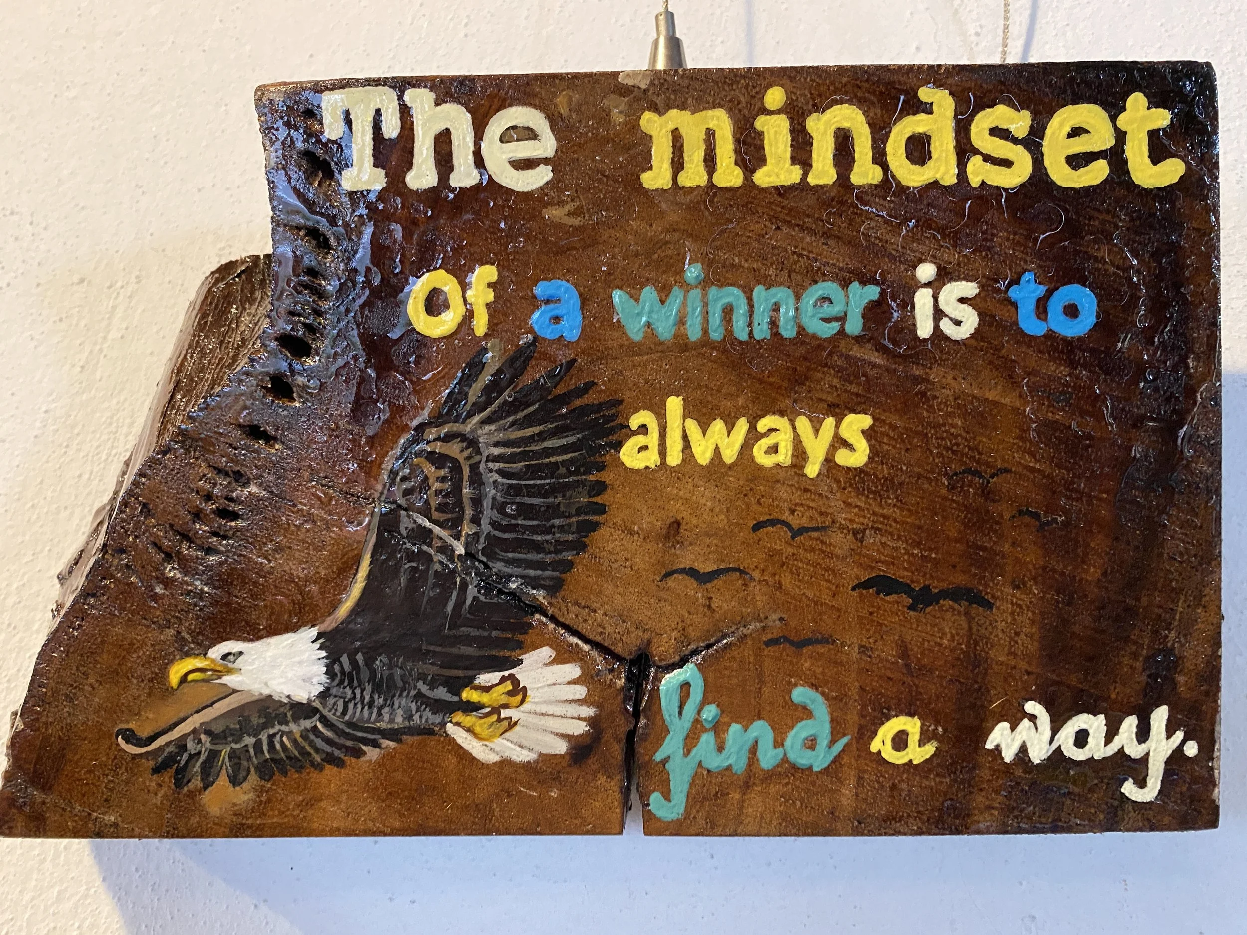 Inspirational Wooden Sign - 'Mindset of a Winner'