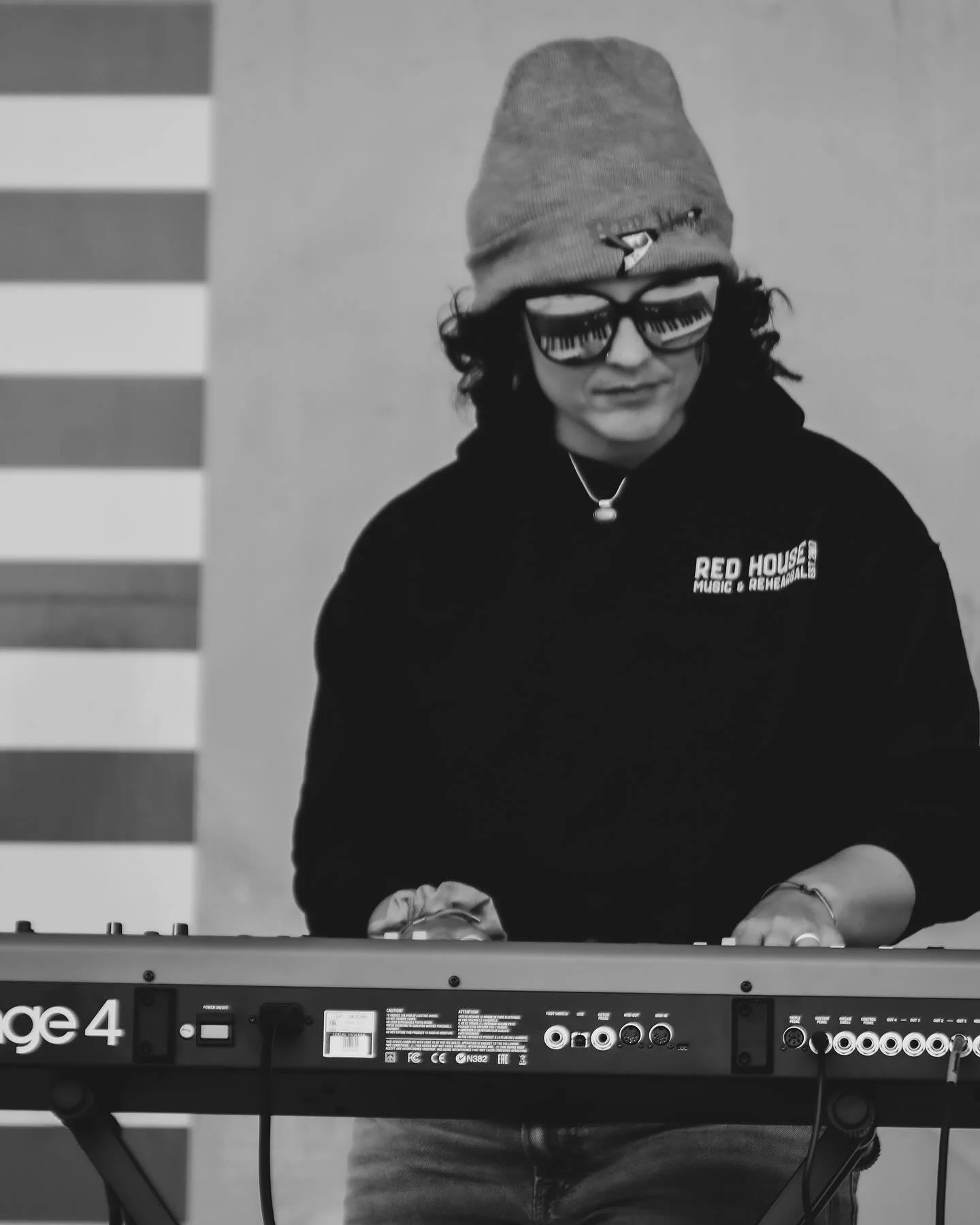 Student: Anna Mahoney on keys at Point Pleasant Earth Day Event