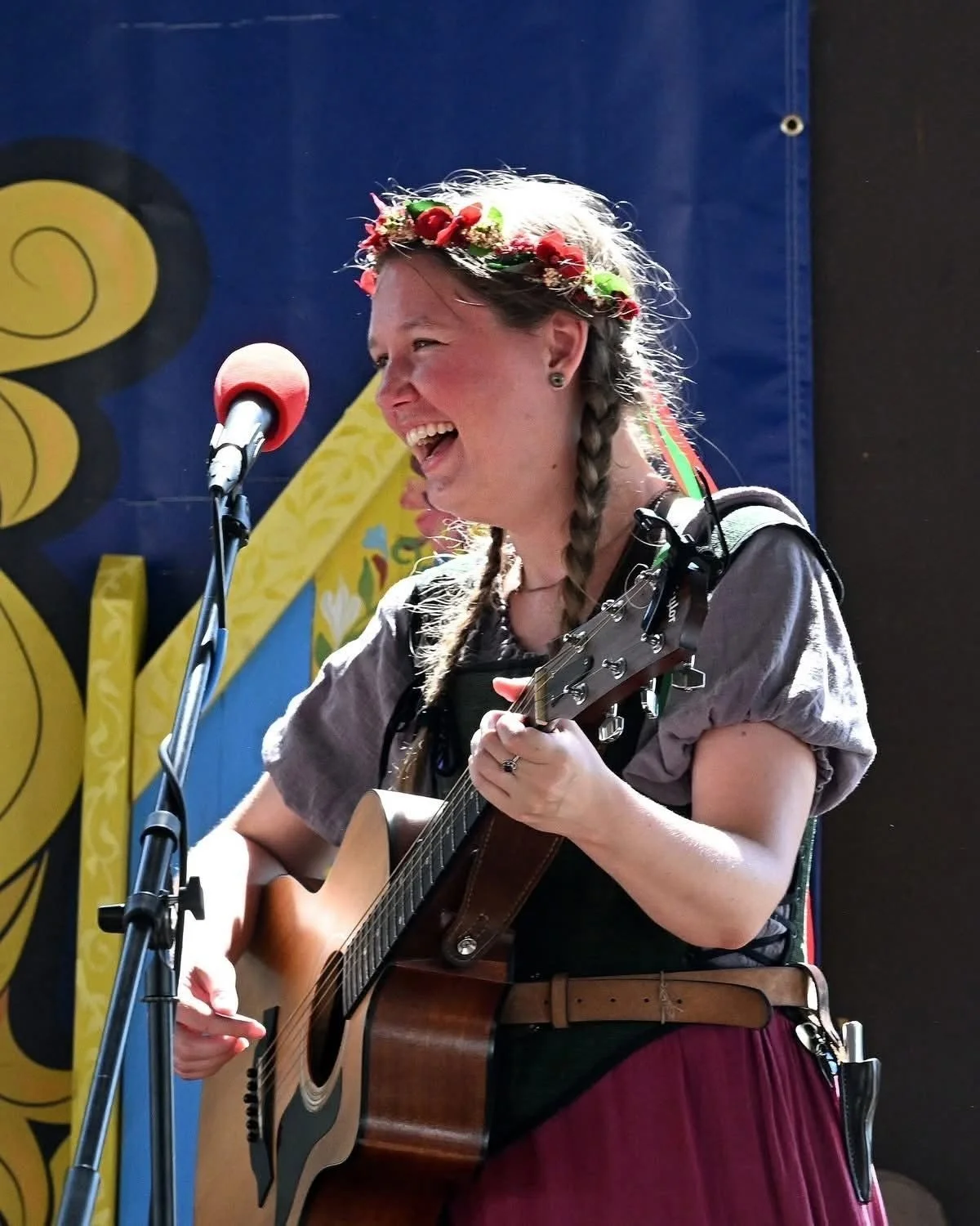 Red House Music and Rehearsal Studio instructor, Chelsea Carlson, performs at New Jersey Renaissance Faire. Chelsea teaches vocals, audition preparation, bass, guitar, and piano in Point Pleasant, NJ. 