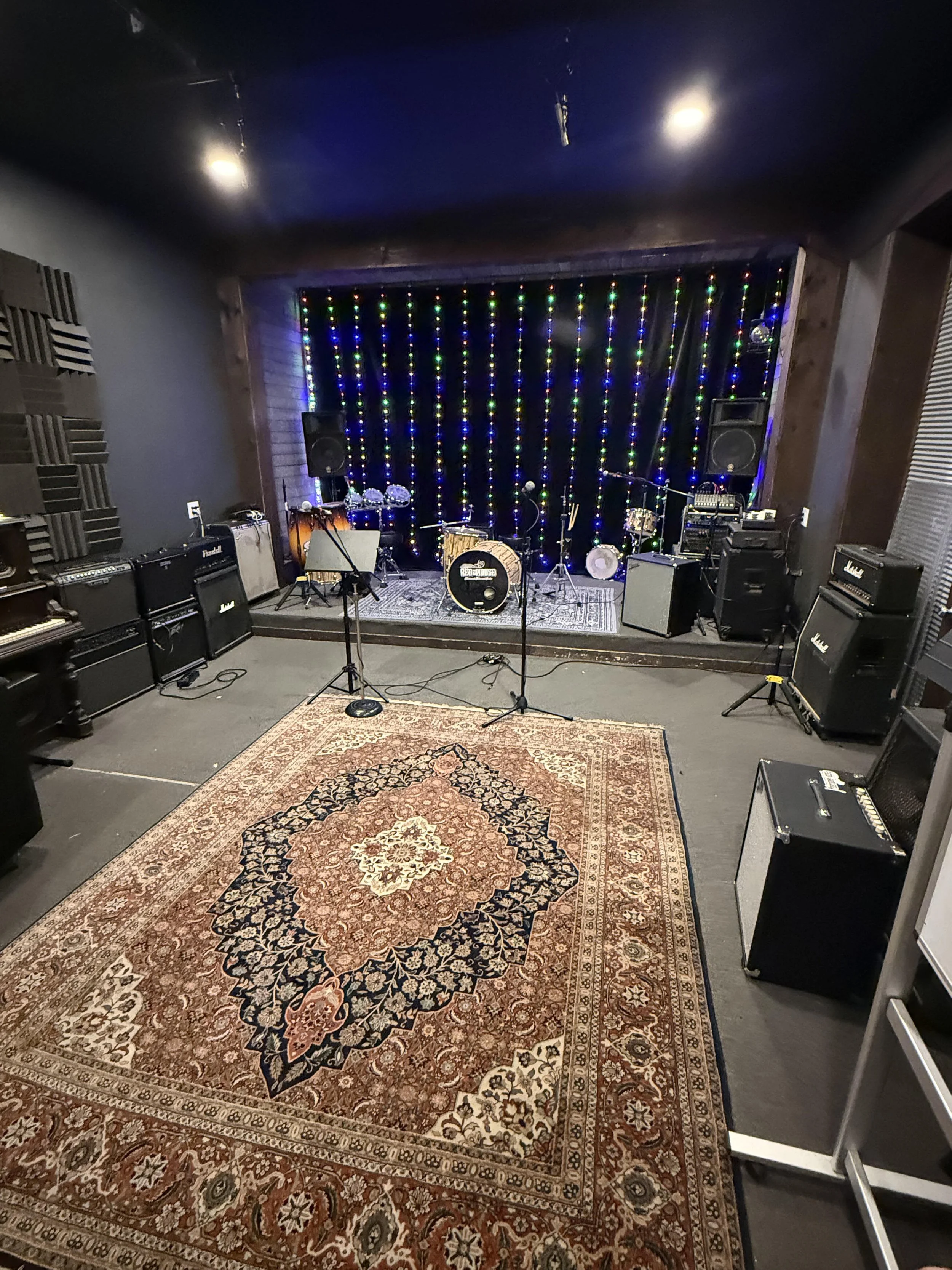 Red House Music and Rehearsal Studio's "Big Room" is available for rehearsals, band classes, recording, and more!