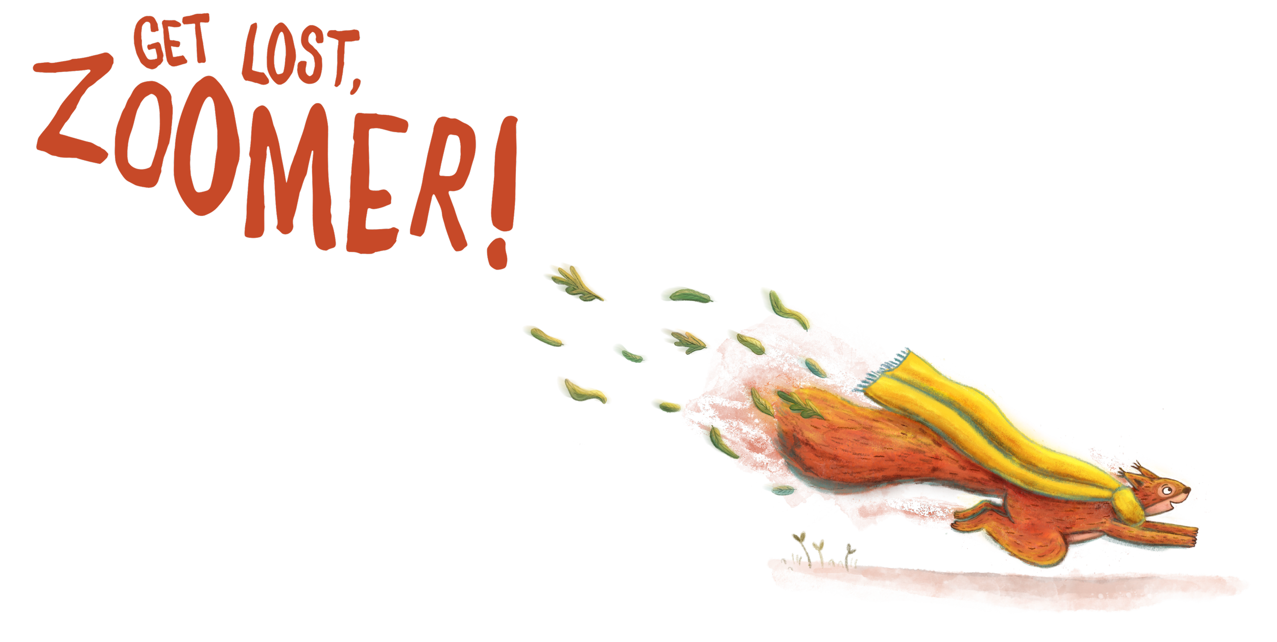A colorful illustration of a rabbit with a trail of green leaves and a large carrot, alongside the phrase 'Get lost, loser!' written in red text.