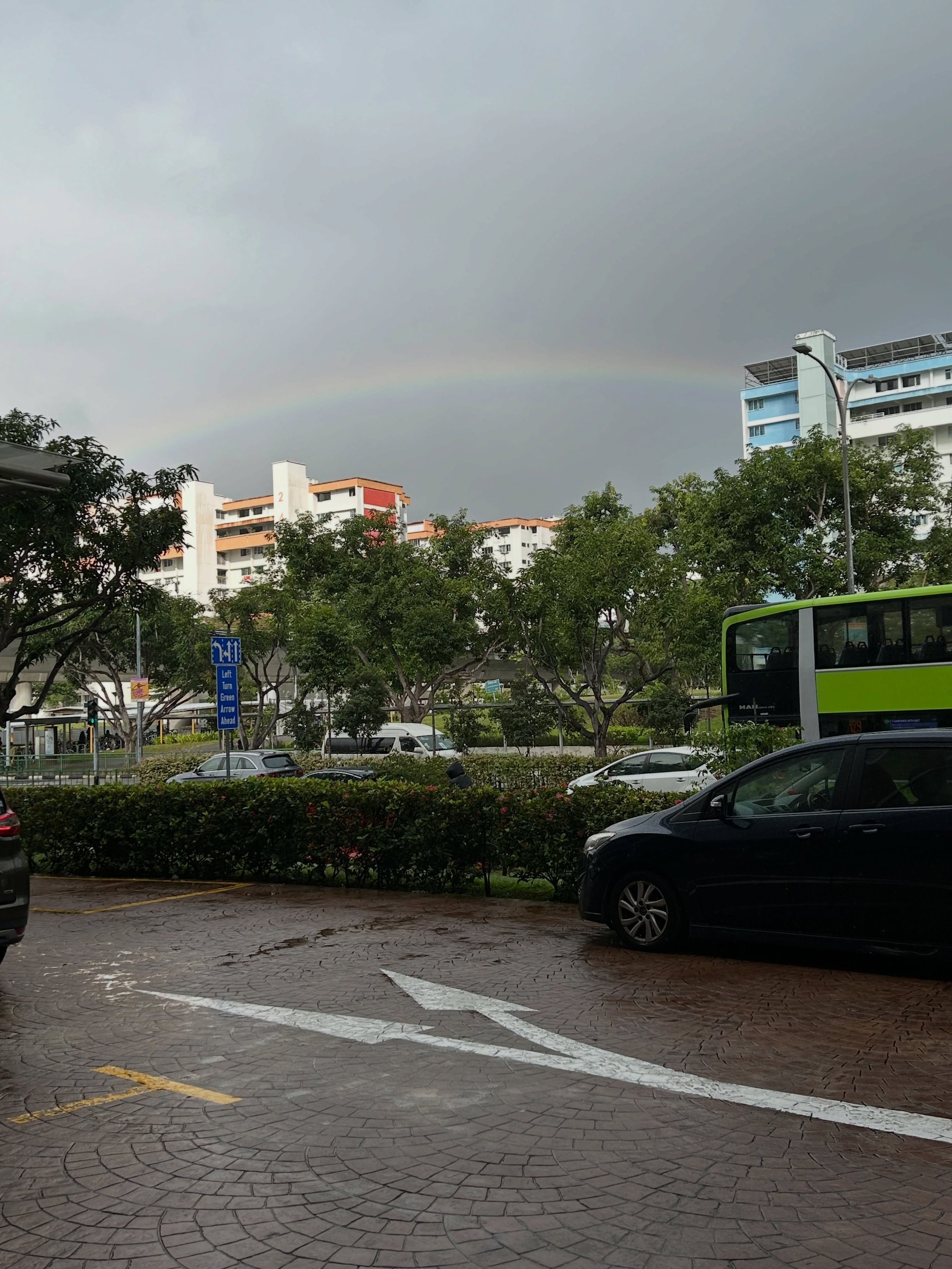 I almost couldn&rsquo;t catch this. It was a busy Sunday, sending my child to an interest class. The rain just stopped, and we saw a rainbow. We got excited and almost forgot to take a picture of it. 

Sometimes in life, we get busy and occupied, but