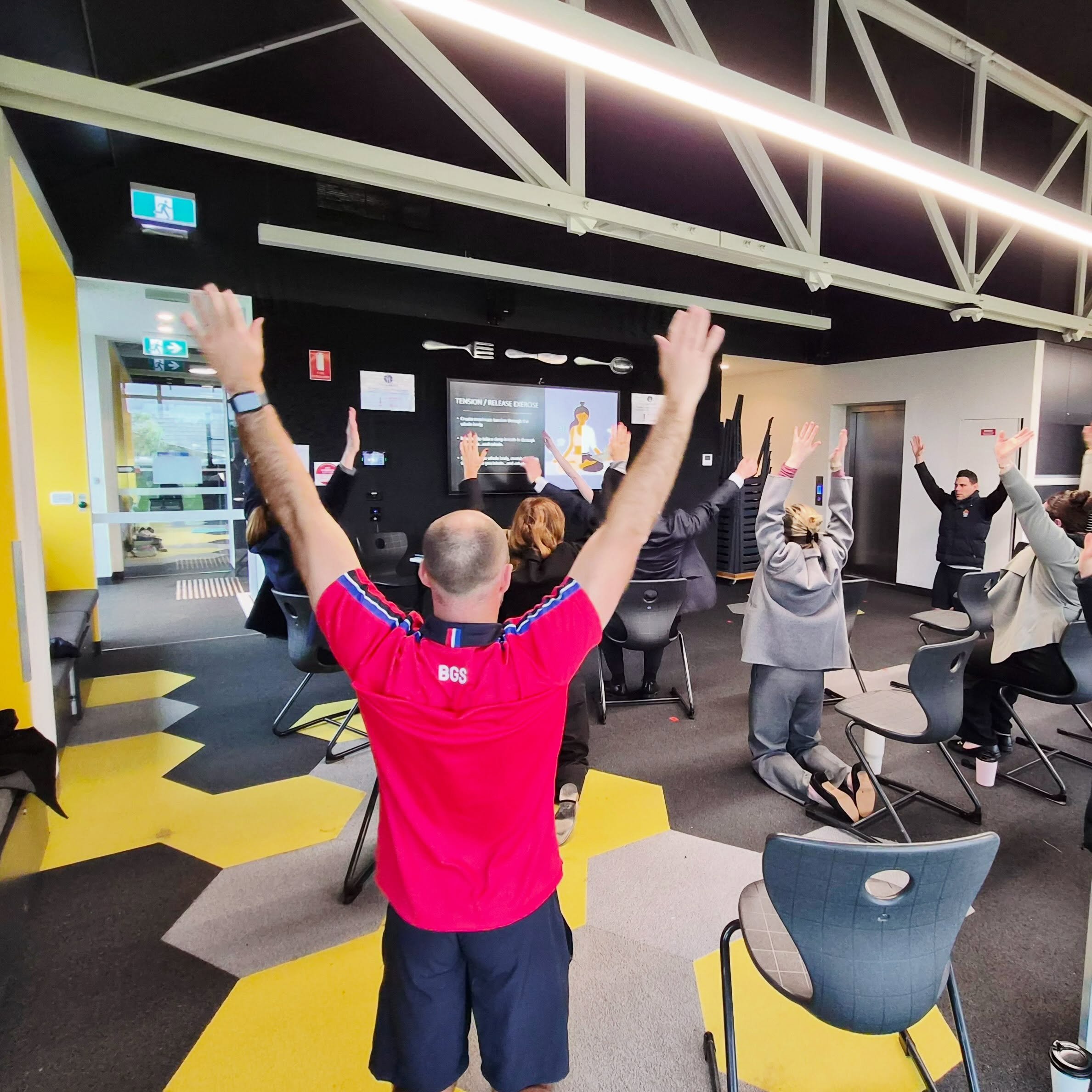 Breathwork training for teaching team at Brighton Grammar as part of their wellbeing week. 

Step 1: regulate the educators
Step 2: the kids nervous systems regulate 
Step 3: peace at school 

#breathwork #mindfulness #resilience #wellbeing #brighton
