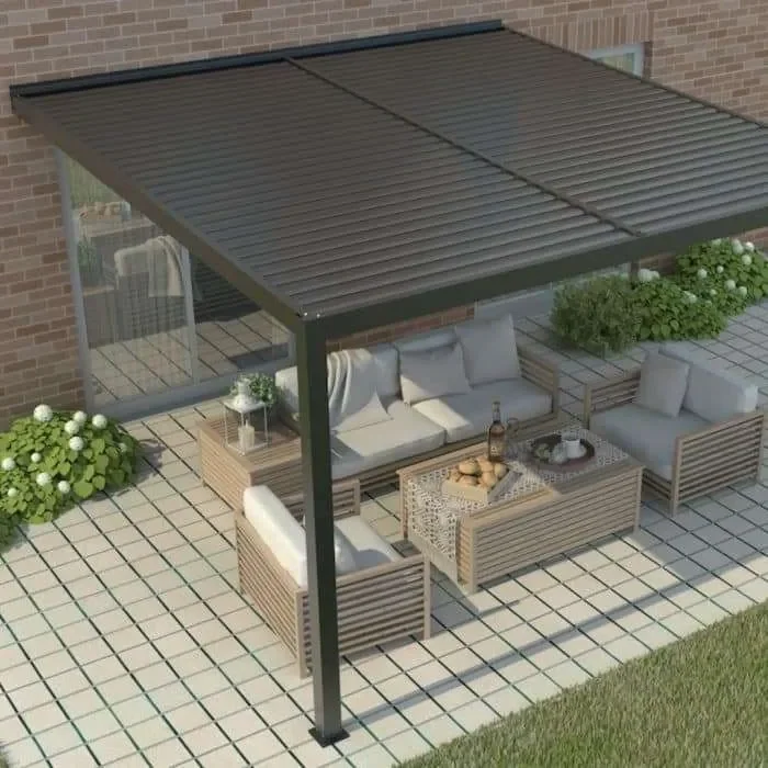 Wall Mounted Motorised Louvred Pergola
