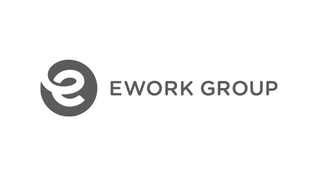 Gray logo with a stylized circular design and the text 'EWORK GROUP' to the right.