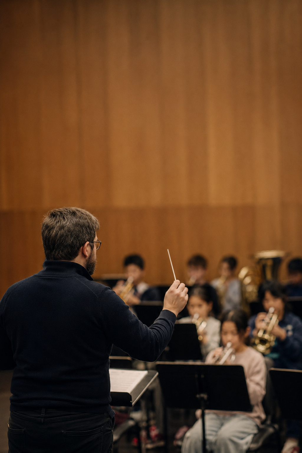 Dale Vail conducts the Holroyd Youth Brass Band in Western Sydney