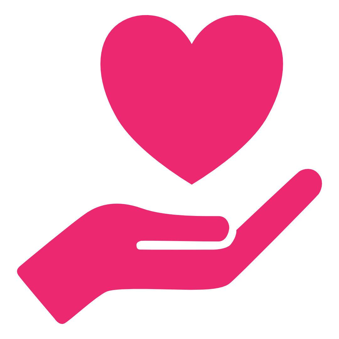 Icon of a hand holding a heart.