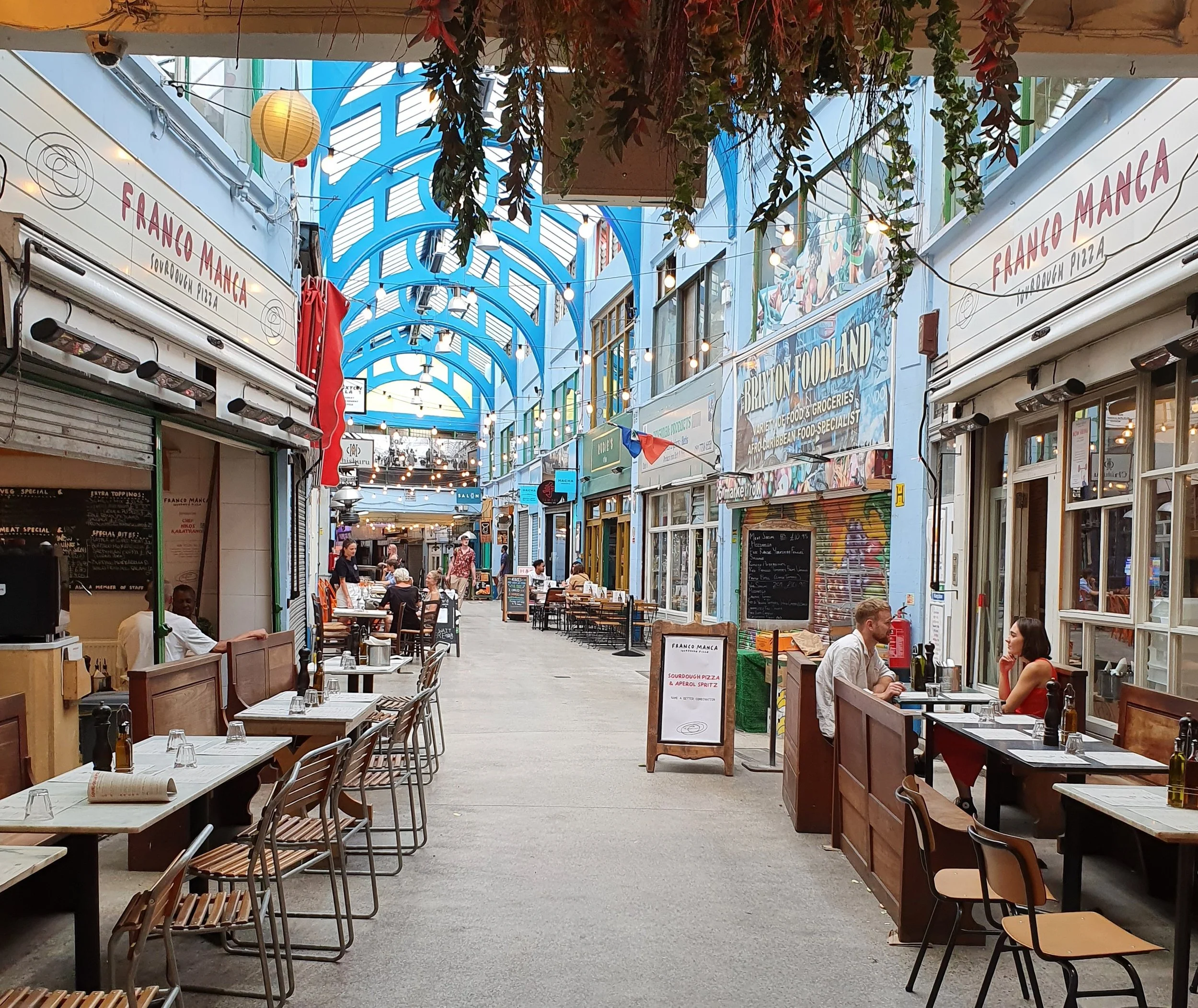 A photo showing the inside of Brixton Village