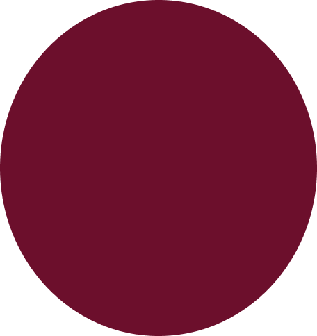 Un grande cerchio di colore rosso scuro su sfondo nero.