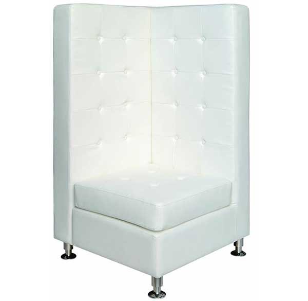 White Slim High Back Corner