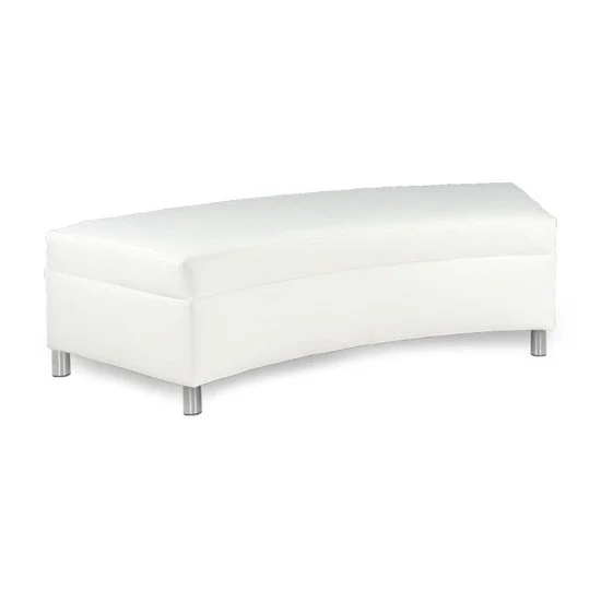 White Curved Bench