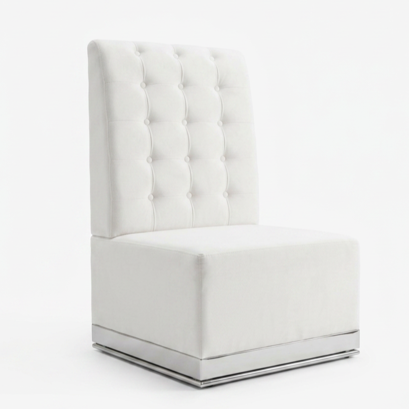 White Wide High Back Chair