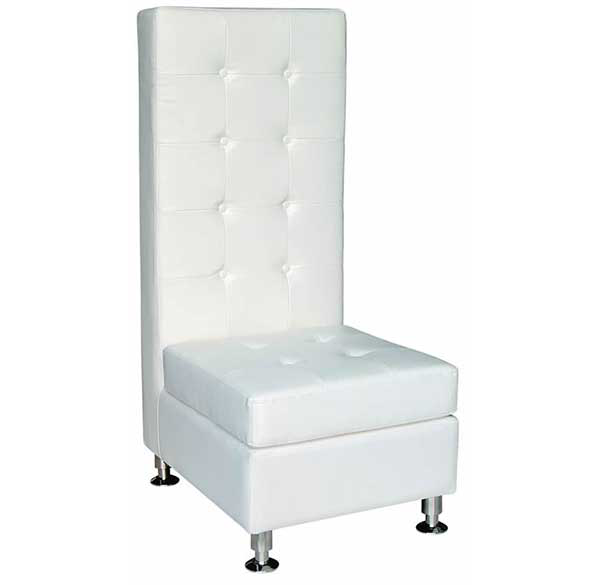 White Slim High Back Chair