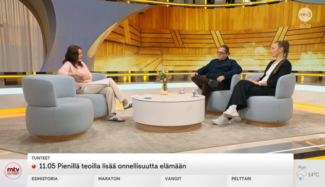 Huomenta suomen haastattelussa Setelillä Saunaan.