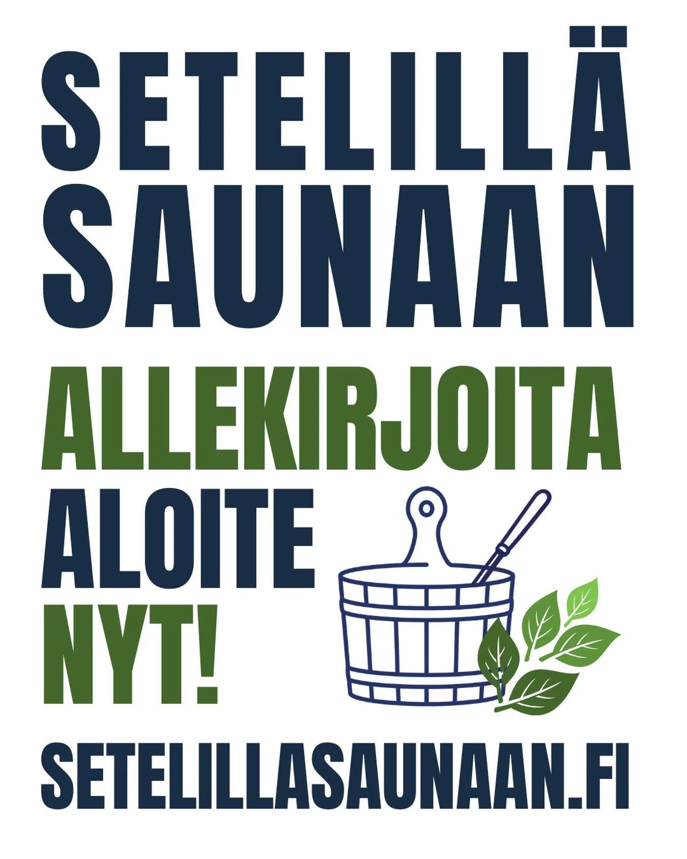 Kiitos kaikille, jotka olette t&auml;h&auml;n menness&auml; allekirjoittaneet aloitteen! 🙏 Jokainen allekirjoitus on kampanjalle ja saunomiselle t&auml;rke&auml;&auml;.

Hoidetaan yhdess&auml; saunominen osaksi liikunta- ja kulttuurietuja!