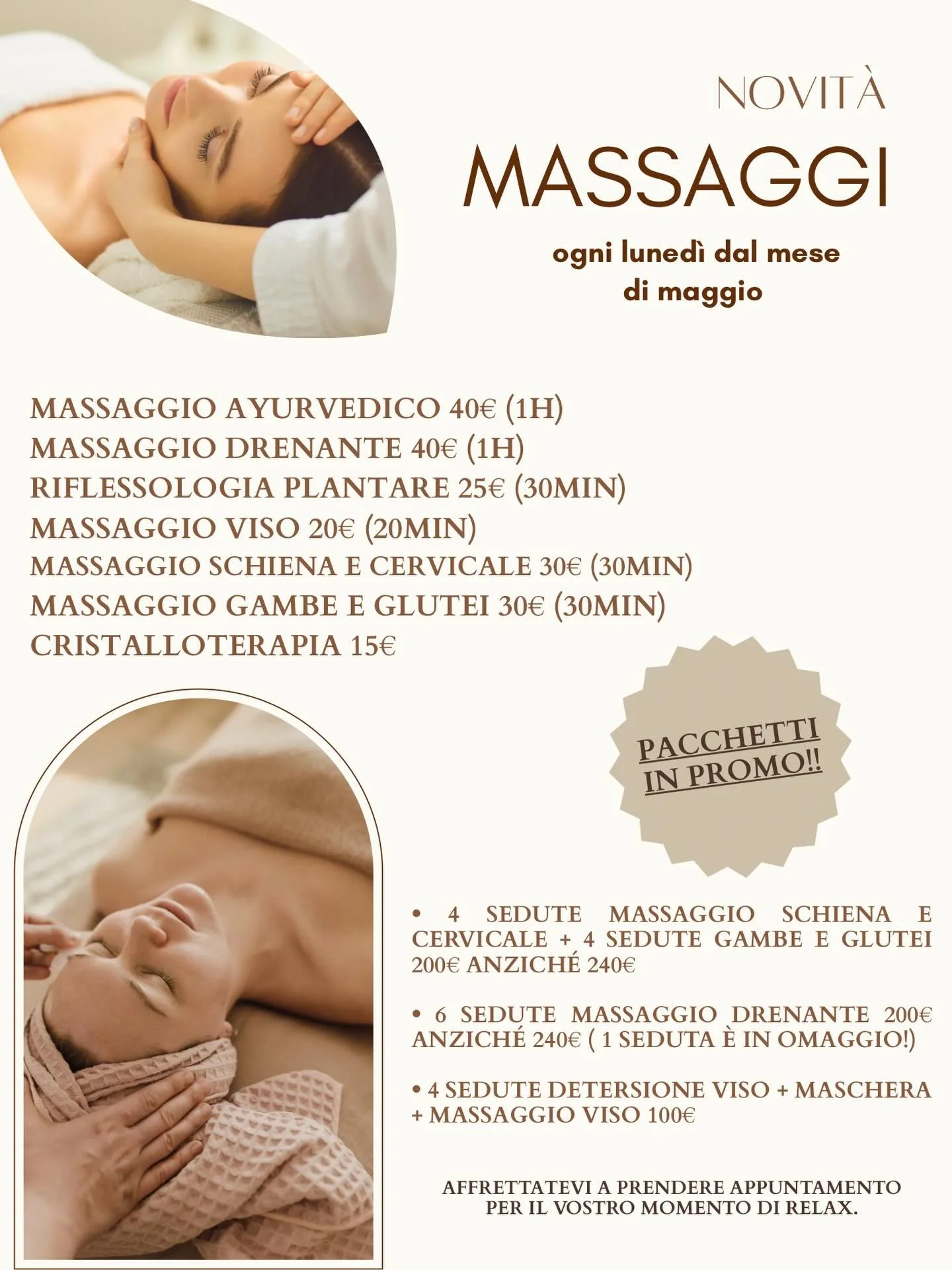 A partire da maggio potrai regalarti una coccola con la nuova esperta in massaggi che si trover&agrave; da AB beauty ogni luned&igrave; del mese ✨✨