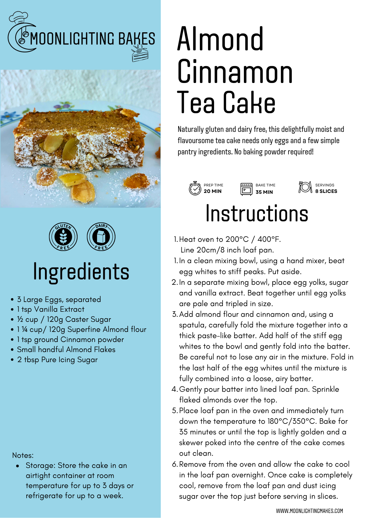 Almond Cinnamon Tea Cake
