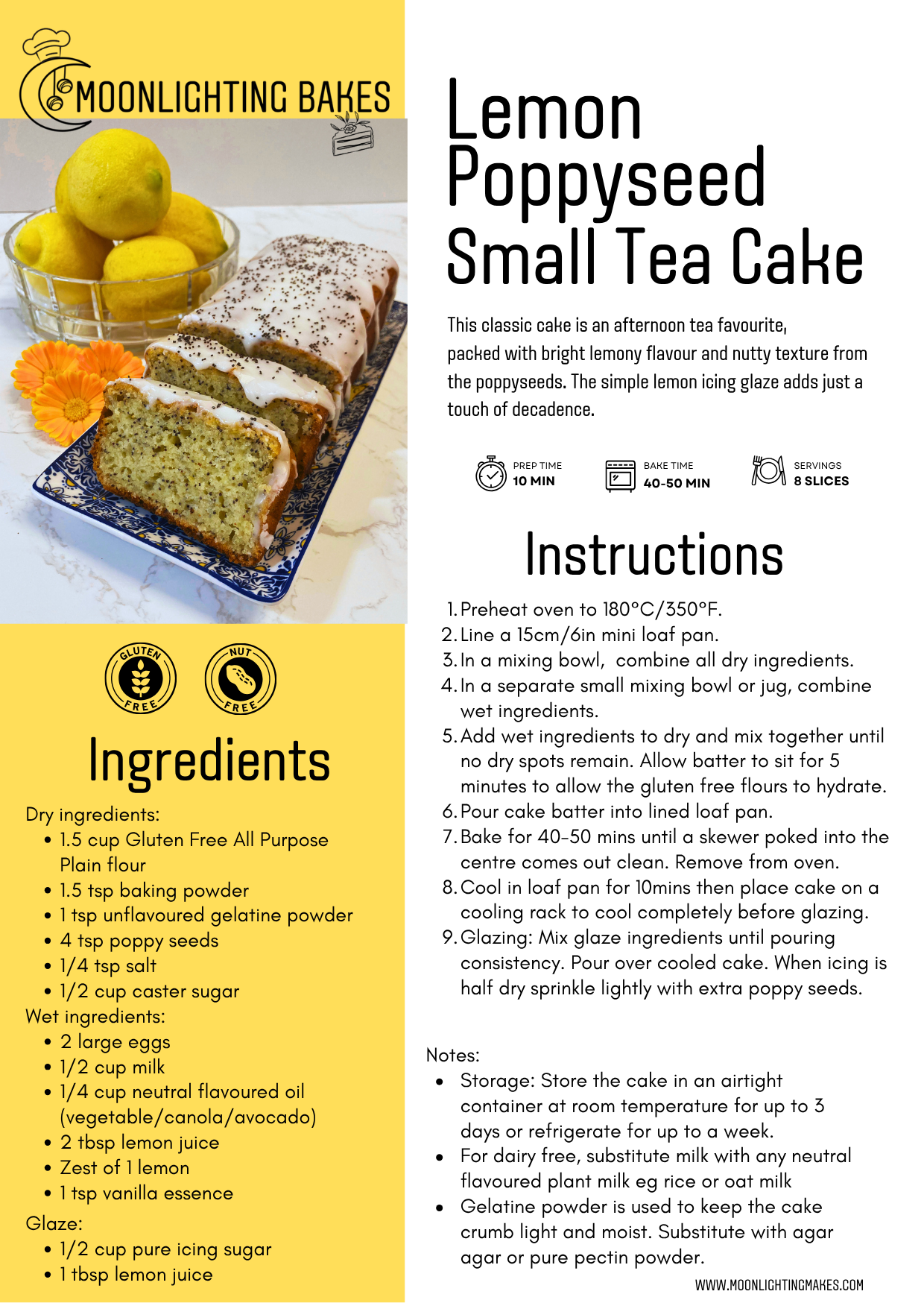 Lemon Poppyseed Small Cake