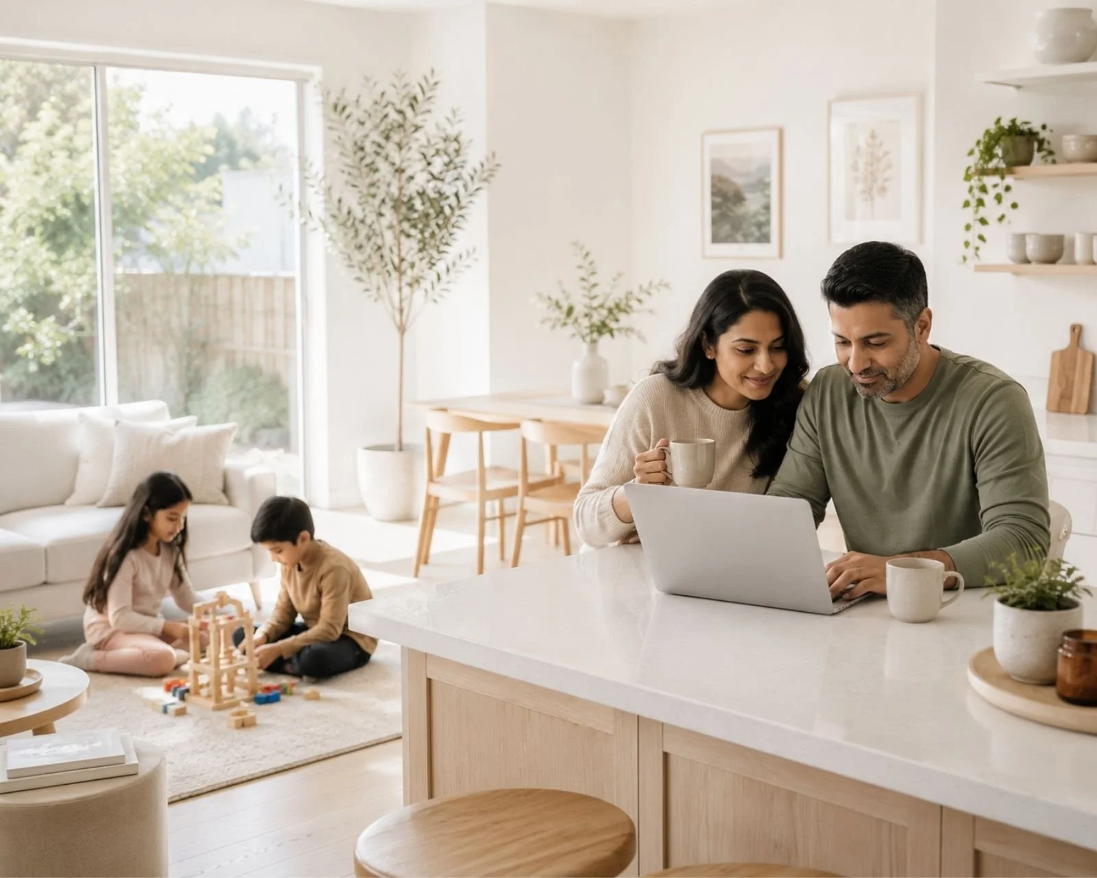 Couple using a laptop at home for smarter investment planning and easy online trading
