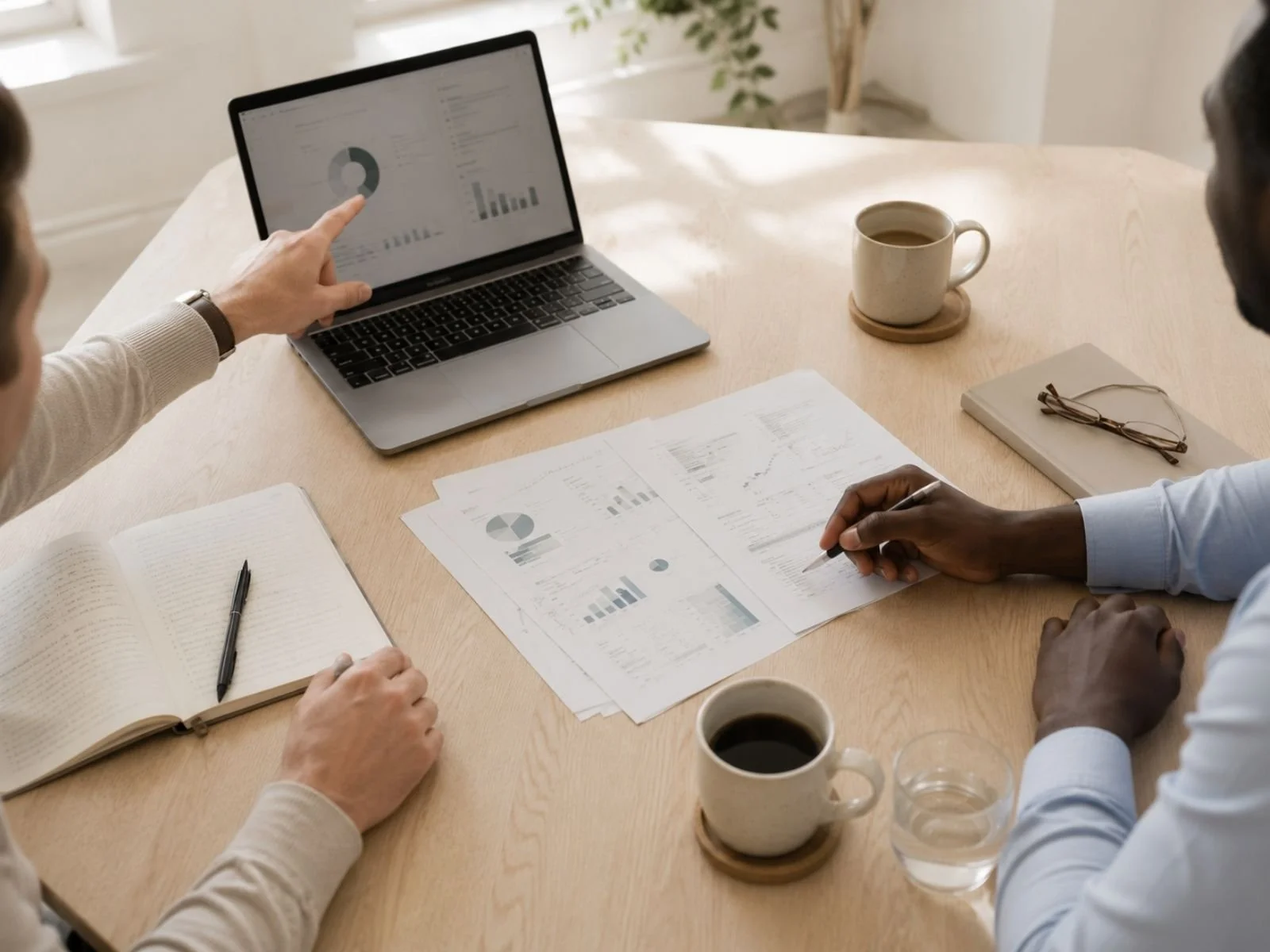Team reviewing financial analytics for smarter investment decisions and trading made easy