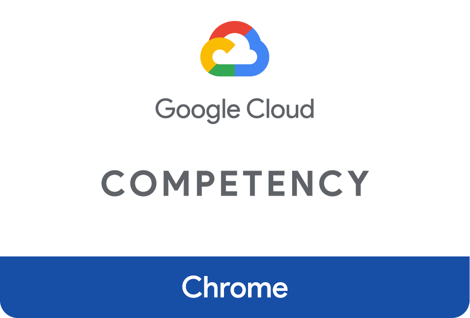 Kamtron holds a Google Cloud Competency Chrome certification badge
