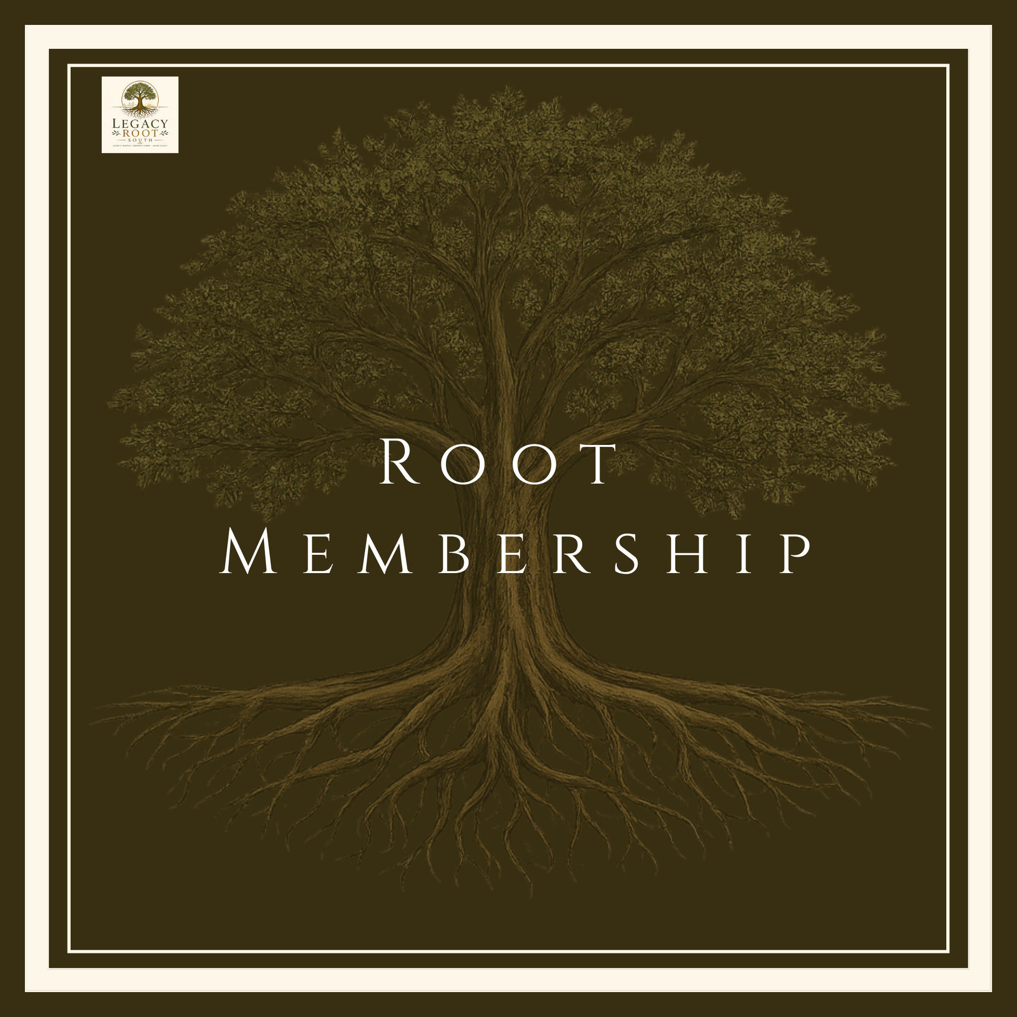 Book cover with a large tree illustration and the title "ROOT MEMBERSHIP"
