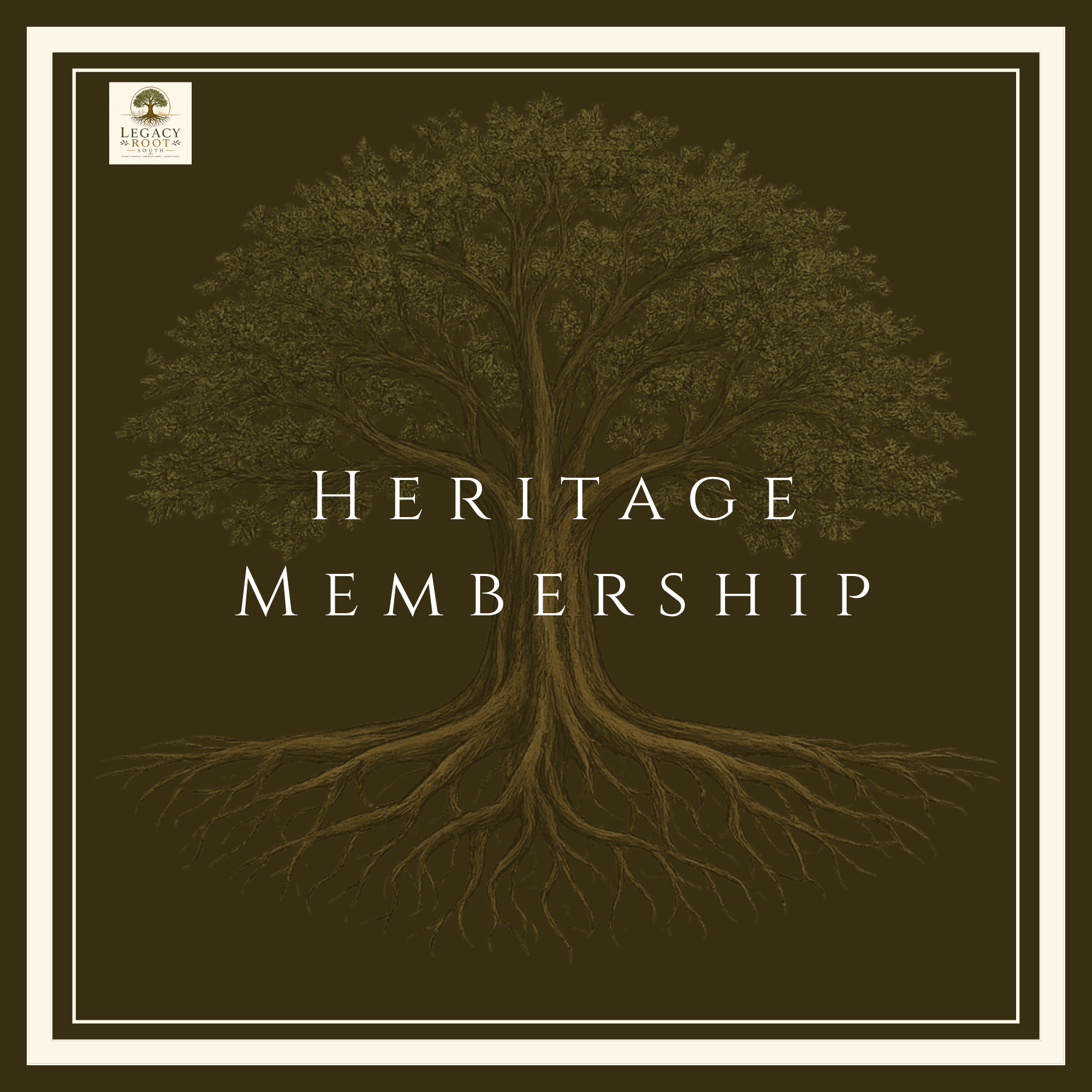 Cover of an alumni membership book with a detailed tree illustration and the title 'Heritage Alumni Membership'.