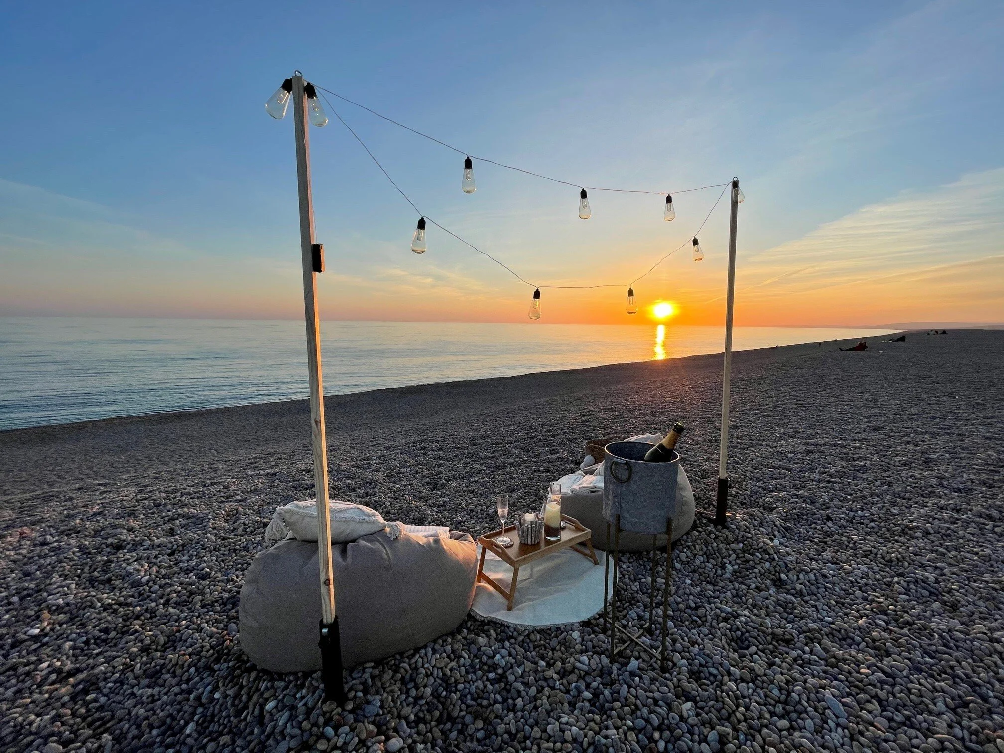 chesil beach sunset