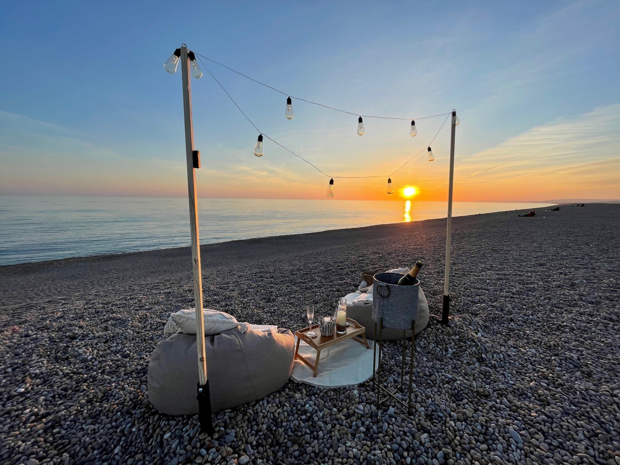 chesil beach sunset