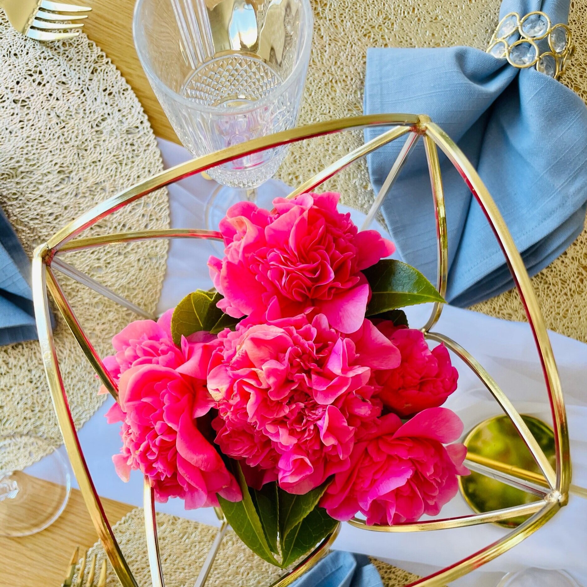 Pink and gold table