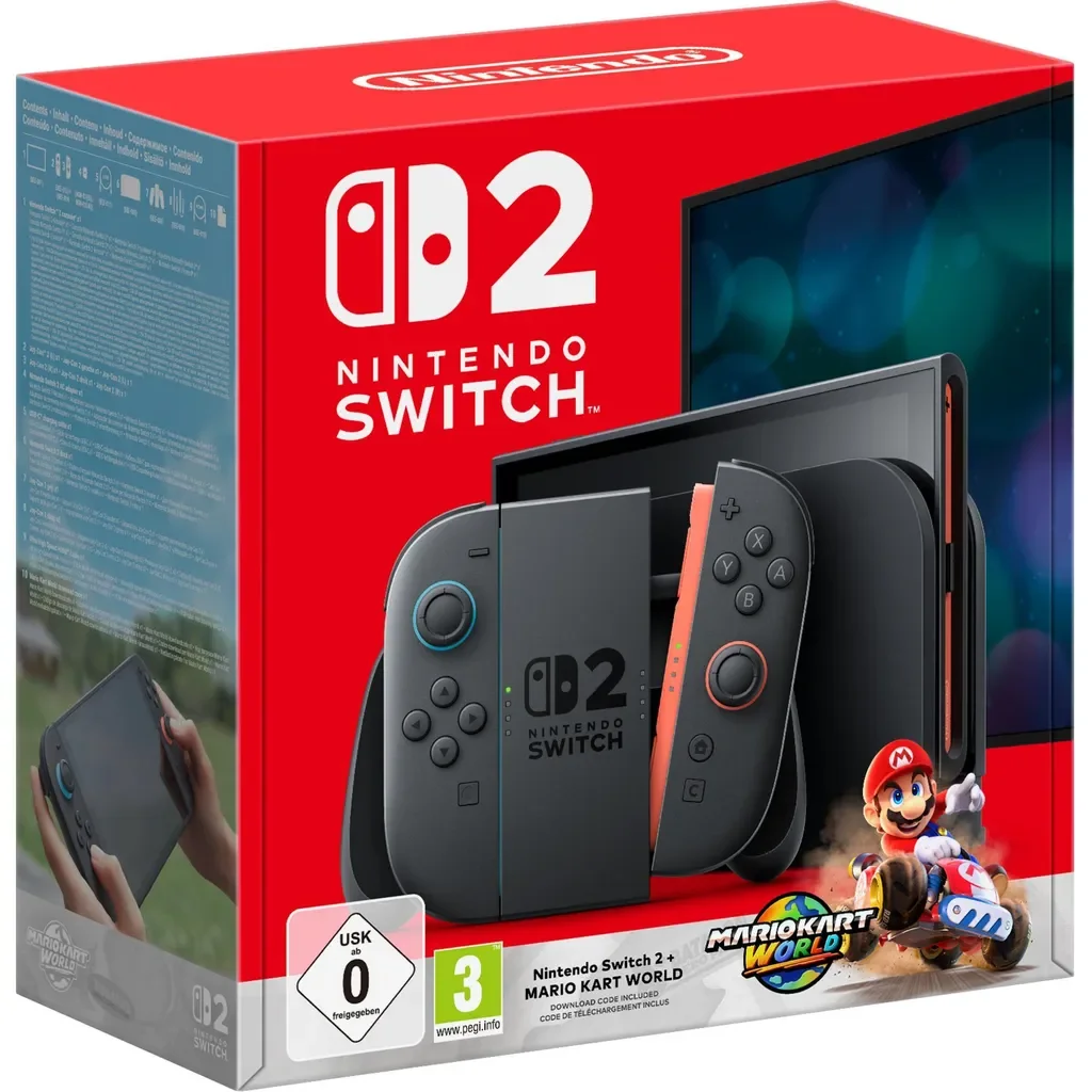 Nintendo Switch 2 + Mario Kart World console de jeux portables 20,1 cm (7.9") 256 Go Écran tactile Wifi Noir