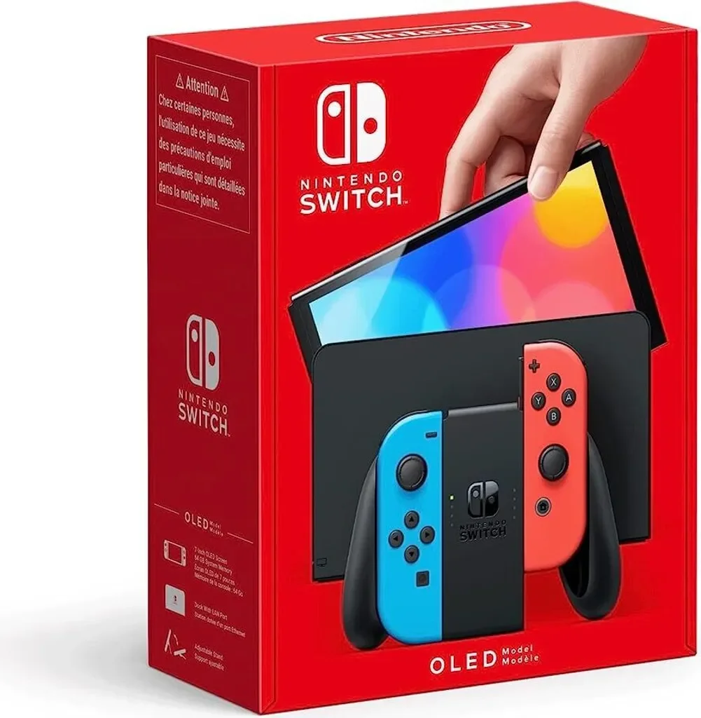Nintendo 10007455 Nintendo Switch (OLED-Modell) Neon-Rot/Neon-Blau